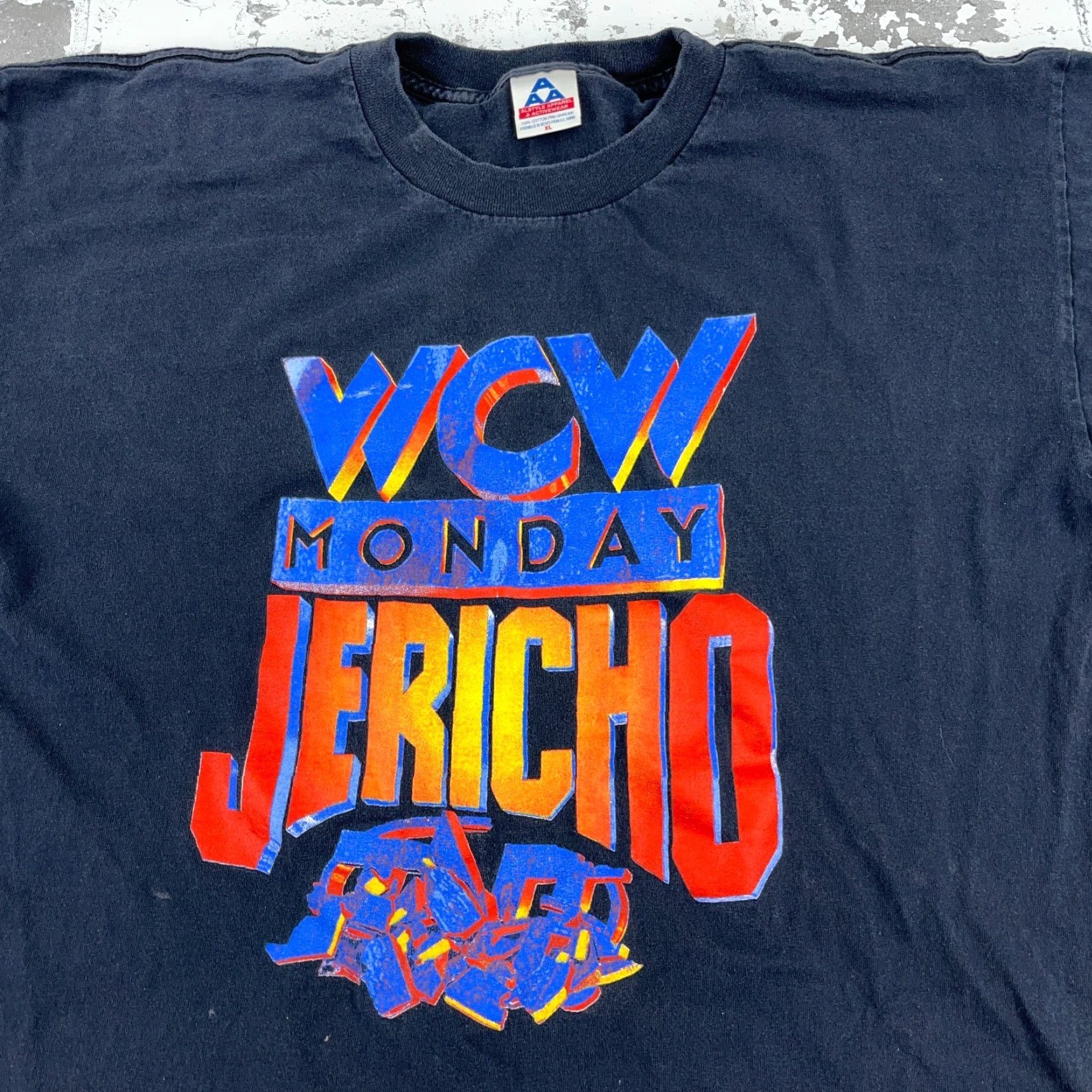 AAA VINTAGE WCW Nike Shirt Men XL Black Tee Chris Jericho Nitro Wrestling 90s Adult Faded Size US XL / EU 56 / 4 - 3 Thumbnail