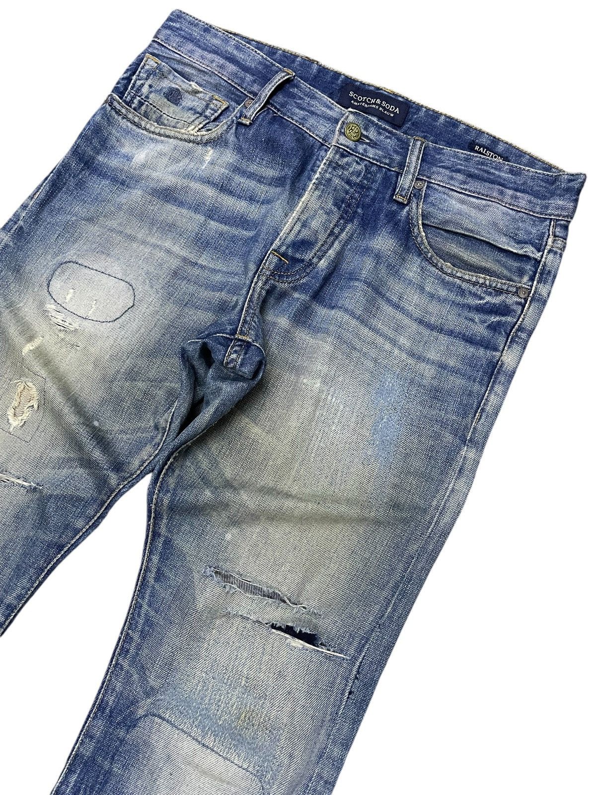Hysteric Glamour × Scotch & Soda Scotch & Soda Distressed Repaired Heavy Stitched Jeans Size US 30 / EU 46 - 3 Thumbnail