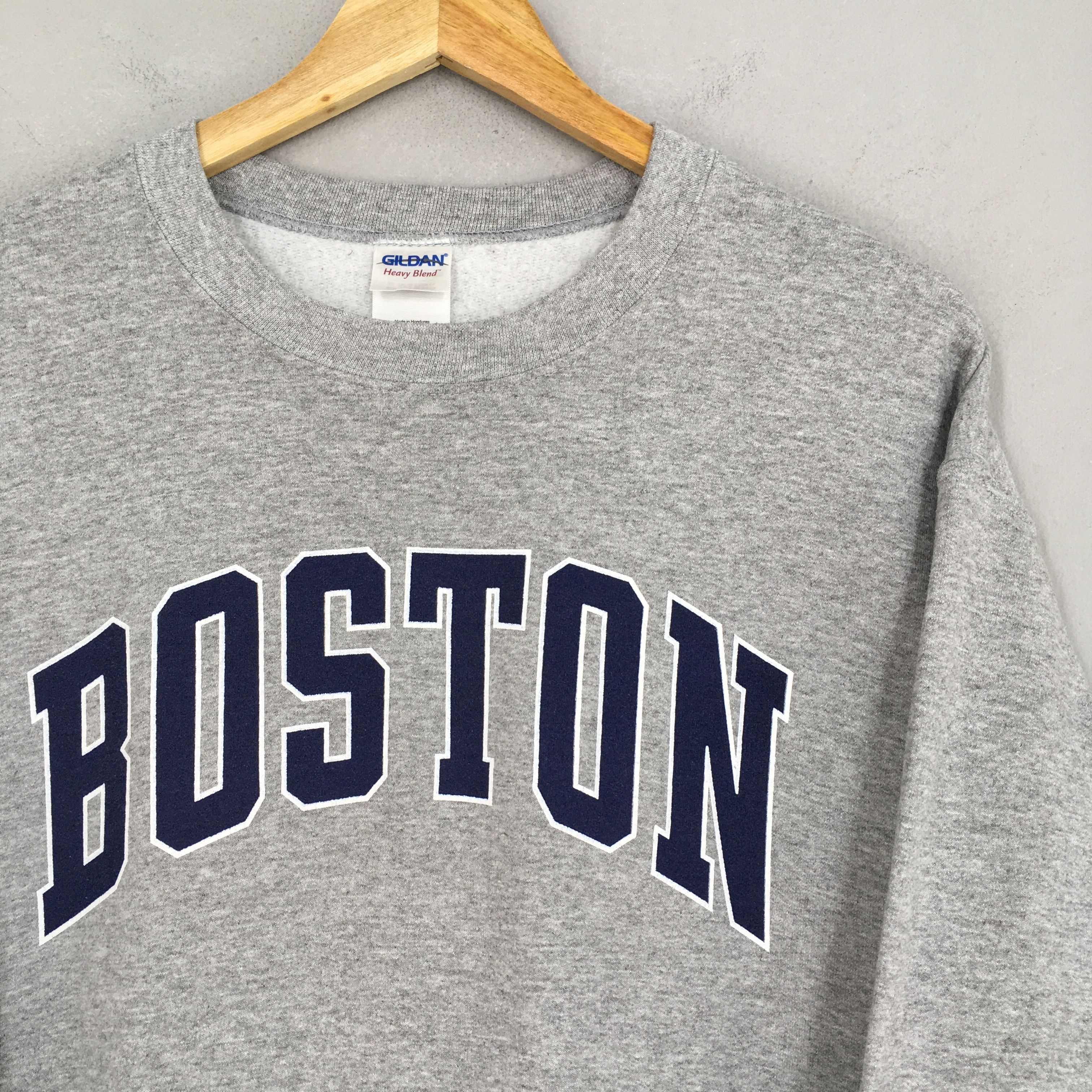 Gildan × Vintage Vintage Y2K Boston State Gray Sweatshirt Medium Size US M / EU 48-50 / 2 - 2 Thumbnail