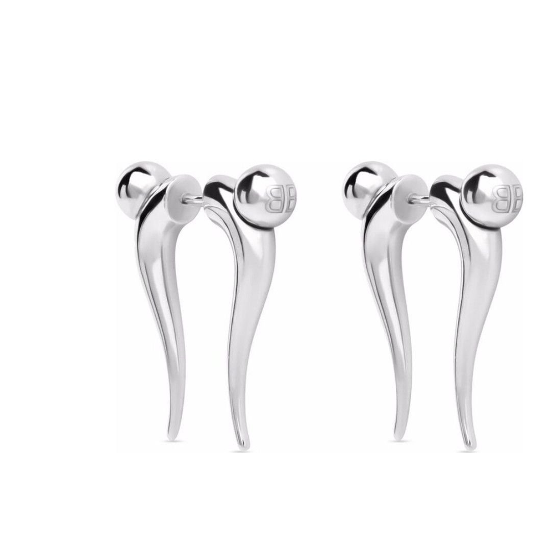 Balenciaga o1in1g0724 Size : OS / Force Double Horn Earrings in Silver Size ONE SIZE - 1 Thumbnail