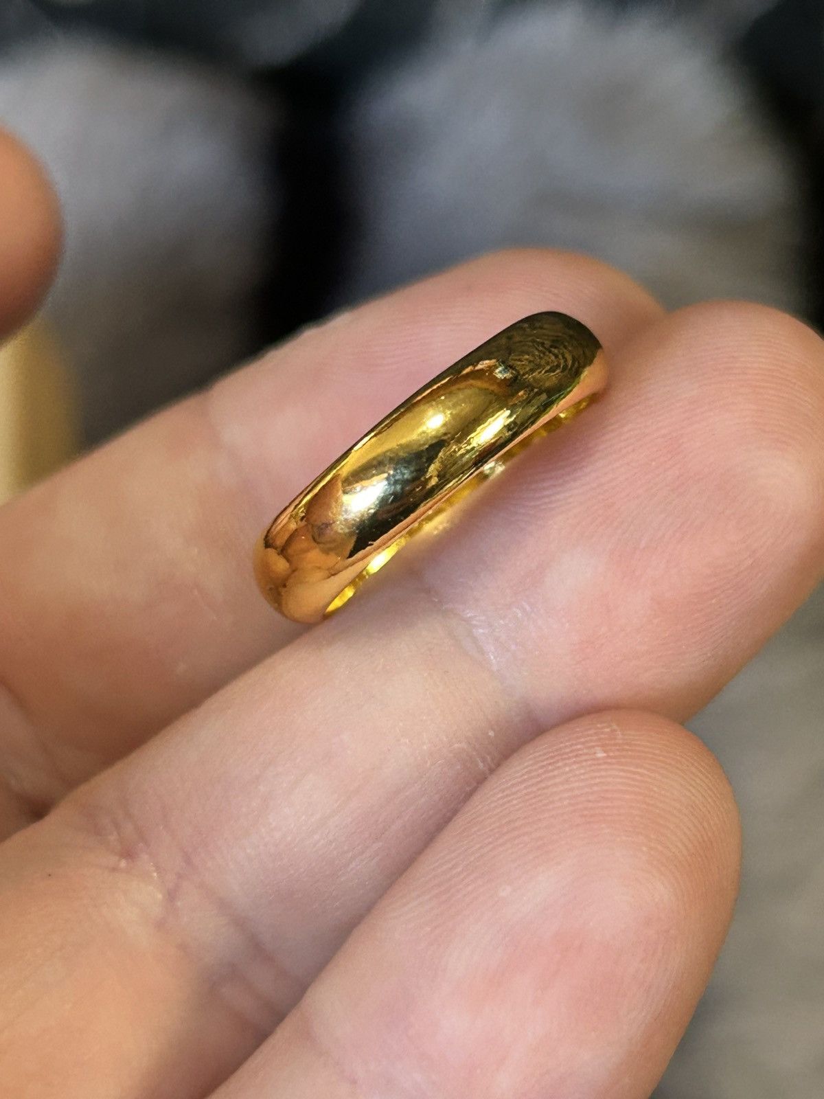 Jewelry Shiny 18kt gold plated 4mm stainless steel comfort ring 6 Size ONE SIZE - 4 Thumbnail