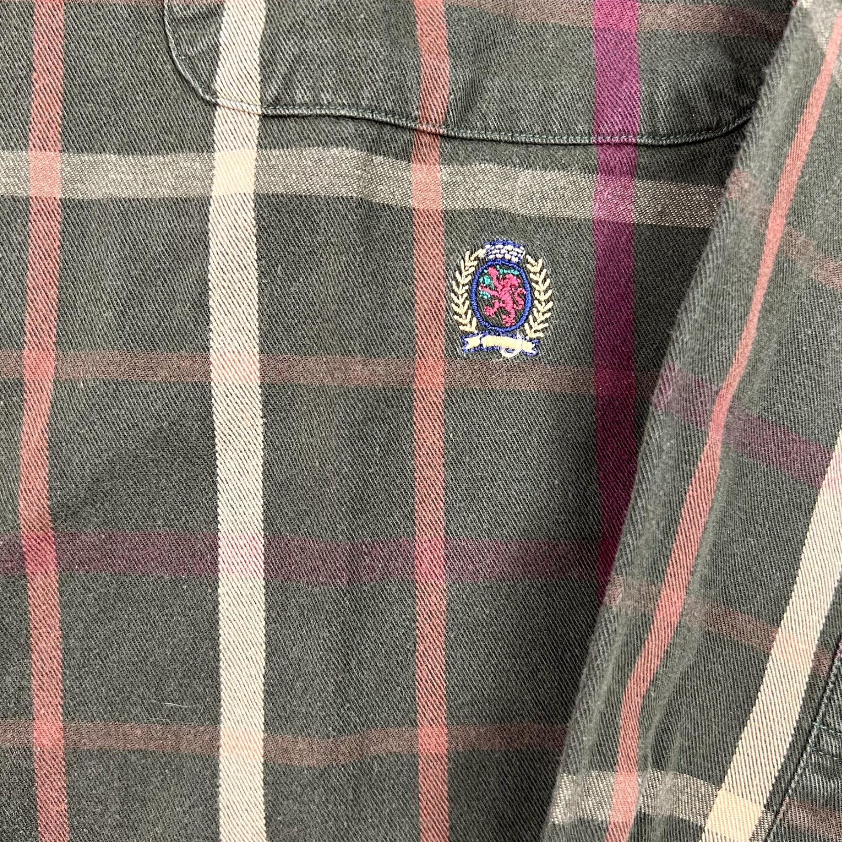 Tommy Hilfiger Tommy Hilfiger Shirt Mens L Green Plaid Button Up Crest Logo Casual Vintage 90s Mens Size US L / EU 52-54 / 3 - 7 Thumbnail