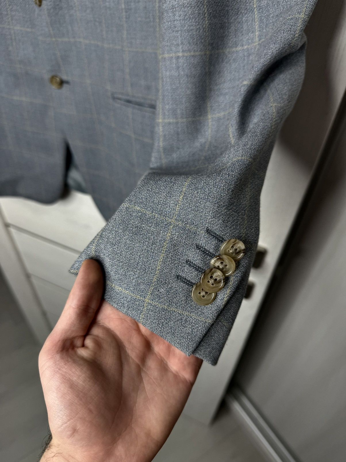 Corneliani Corneliani Linea Sartoria Handmade Gray Check Blazer 54L Size 54L - 9 Thumbnail
