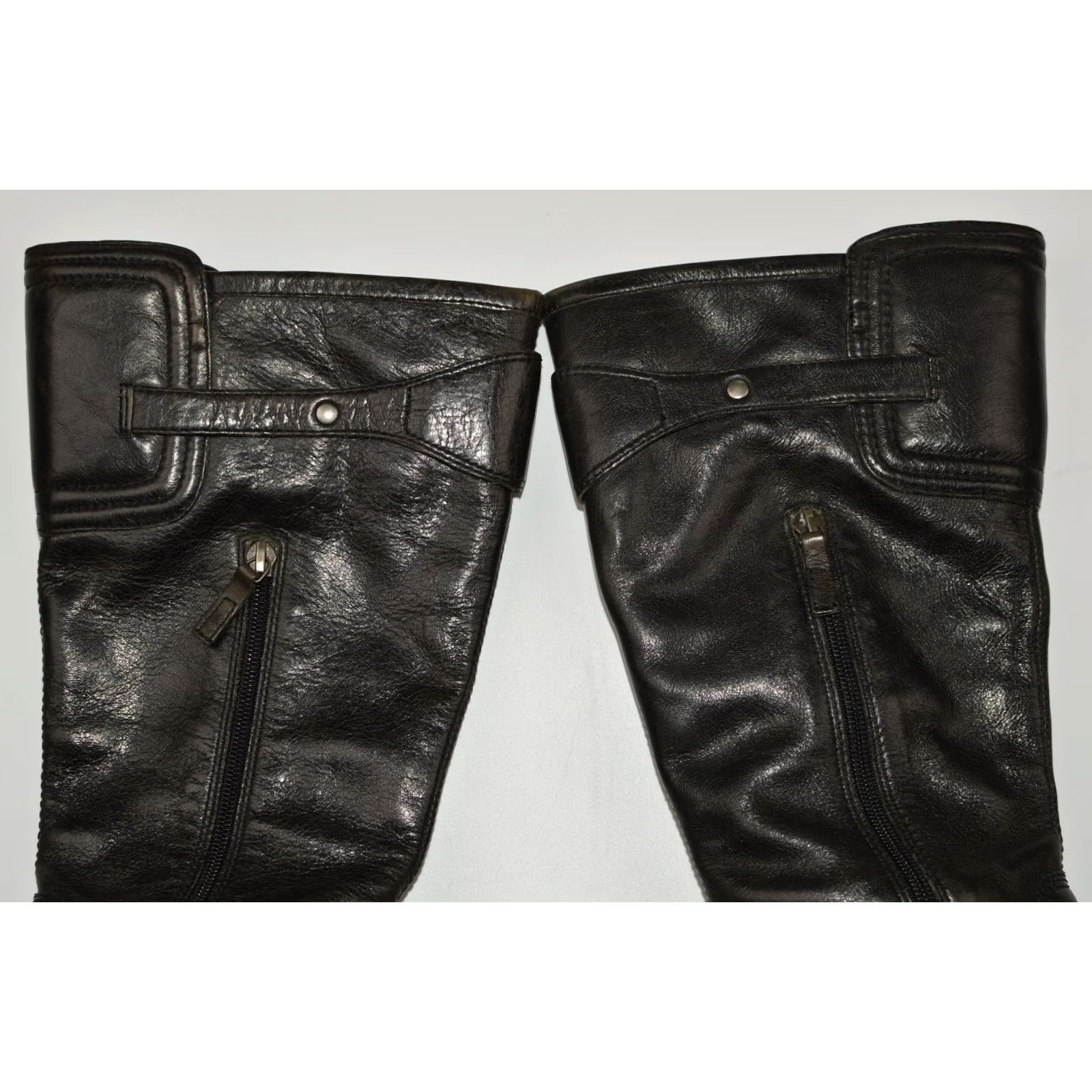 Replay Womens Replay RP1051 Biker Motorcycle High Boots US 10 / EUR 41 Leather Black Boots Women Size US 11 / IT 41 - 7 Thumbnail