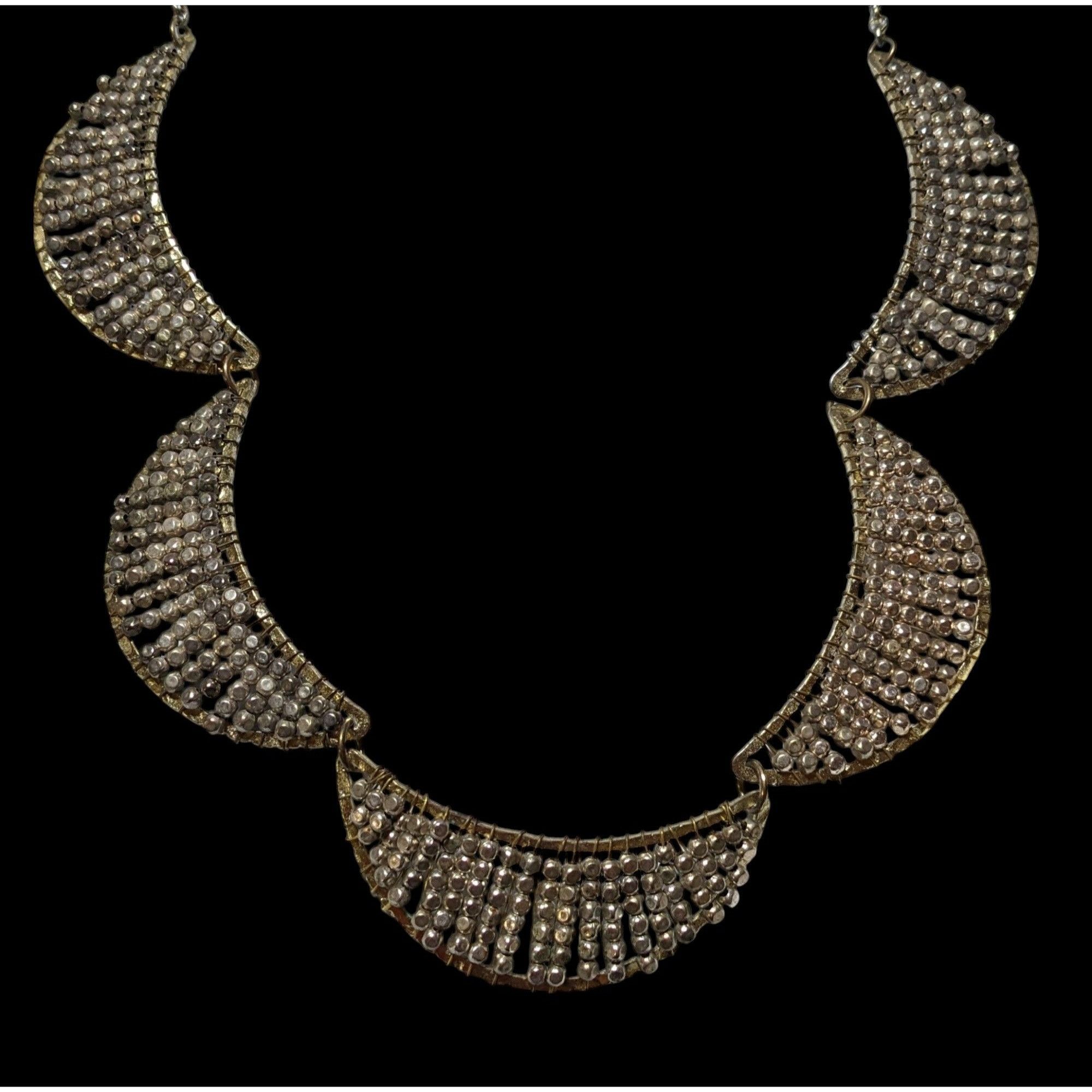 Other Retro Beaded Scalloped Metallic Necklace Size ONE SIZE - 2 Thumbnail