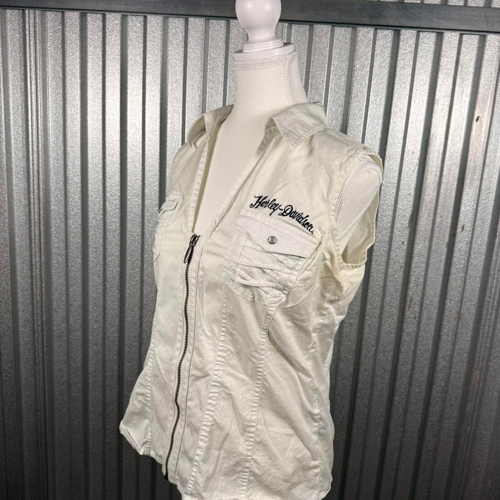 Harley Davidson Harley davidson cream zipup tee Size S / US 4 / IT 40 - 4 Thumbnail