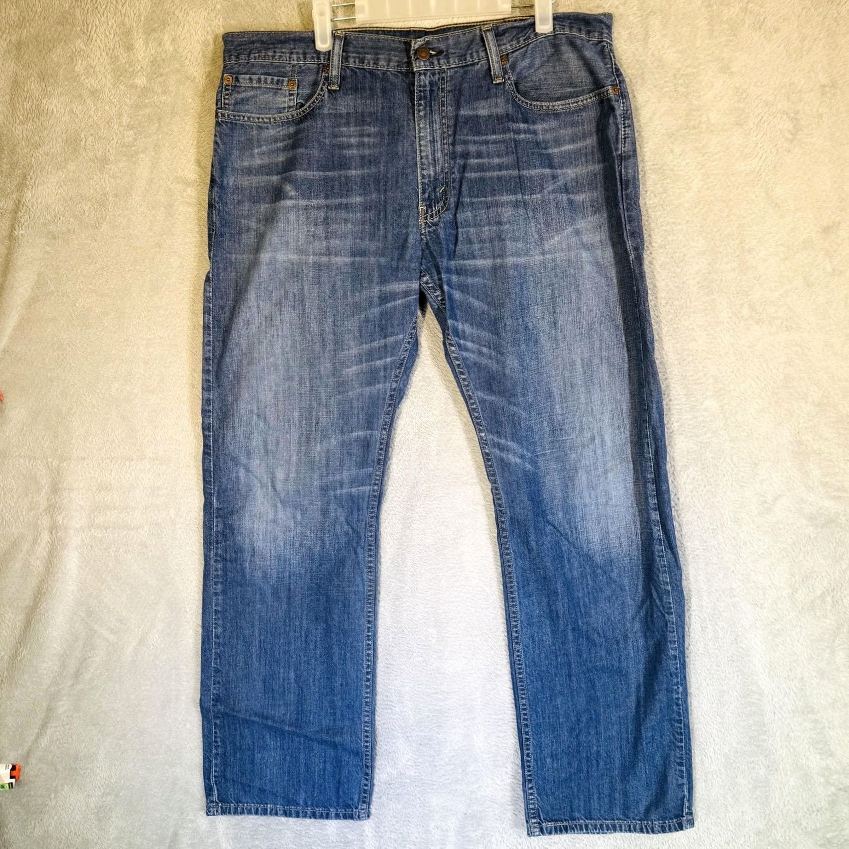 Levi's Levi's 514 Jeans Mens Regular 38x31 Blue Medium Wash Denim Zip Fly Straight 5-Pocket Boots Cut Rise High Boys Mens Similiar 90s? Size US 38 / EU 54 - 5 Thumbnail