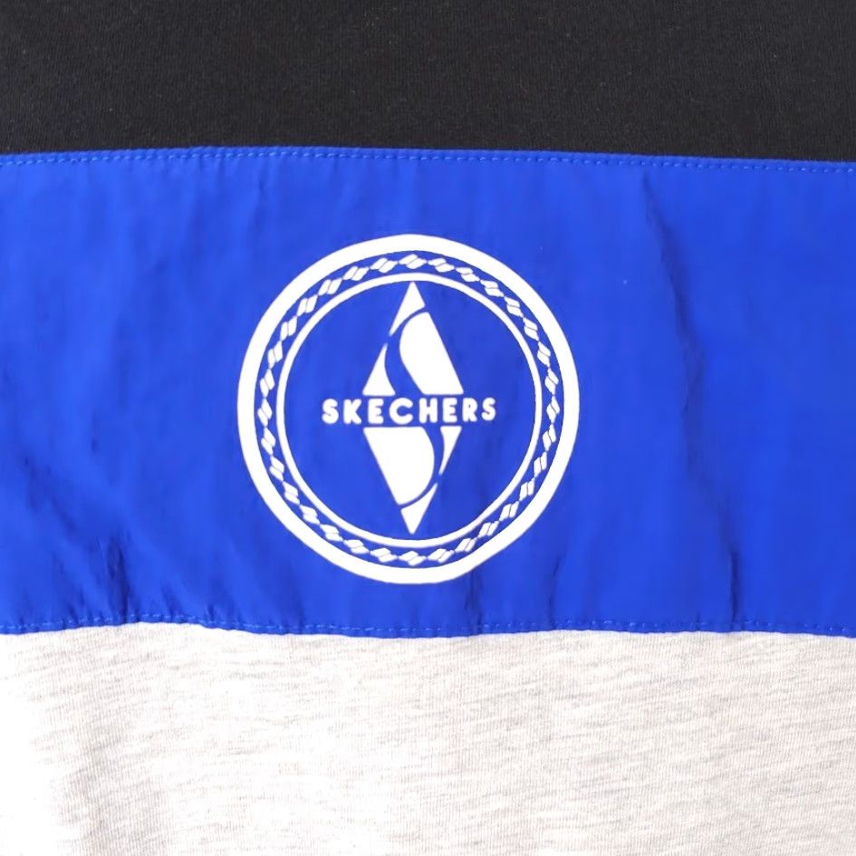 SKECHERS Skechers T Shirt Mens Size Medium Gray Black Blue Striped OVERSIZED Fit AS IS Size US M / EU 48-50 / 2 - 3 Thumbnail
