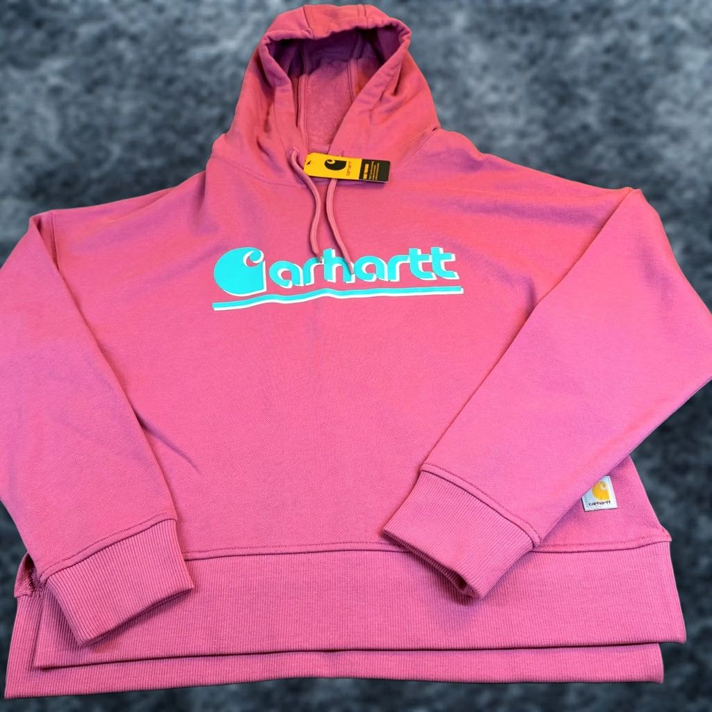 Carhartt VINTAGE Carhartt Hoodie Shirt Pink Womens S Pullover Hooded Graphic Logo Pockets Fall - Size S / US 4 / IT 40 - 1 Thumbnail