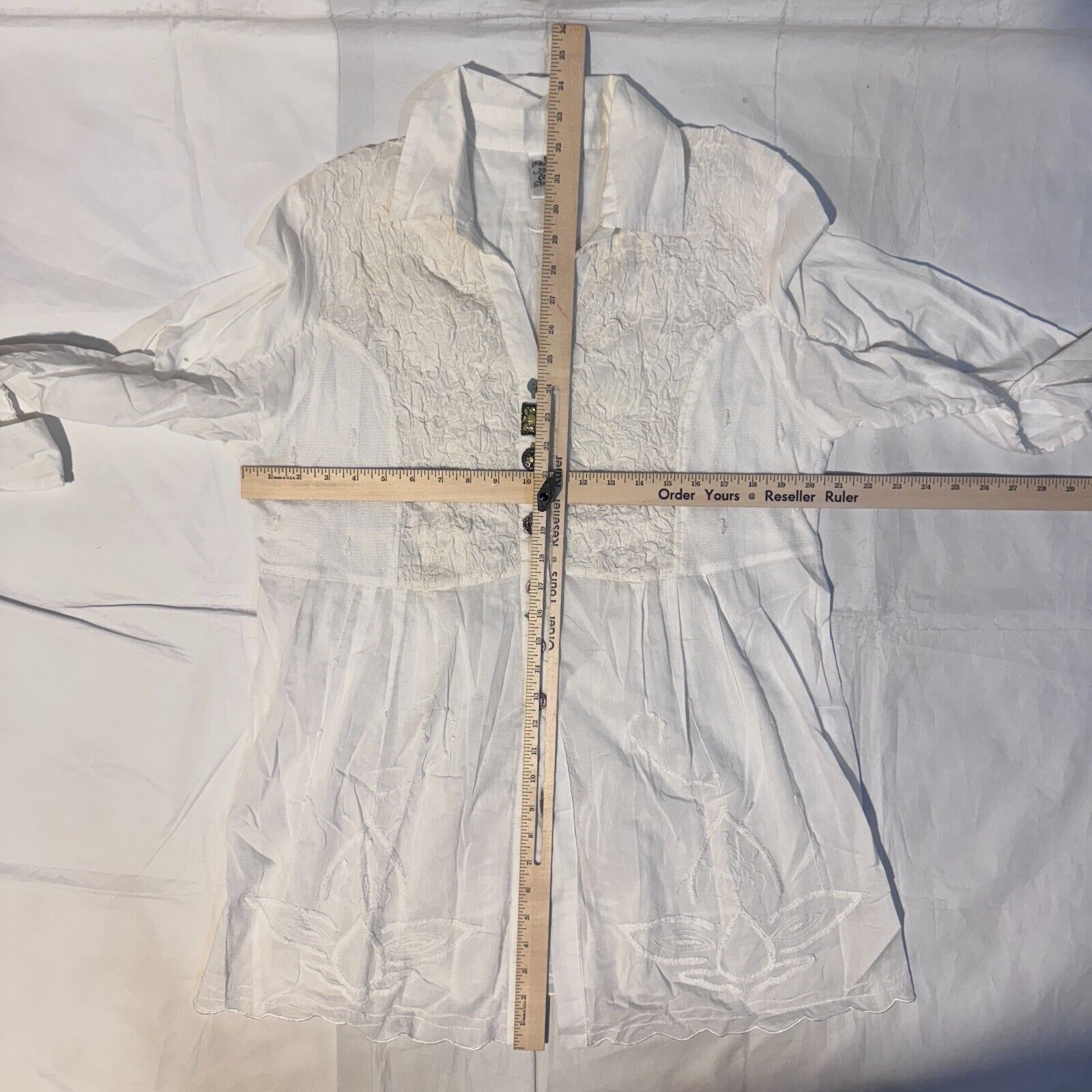 Other Parsely & Sage Gemstone Button Shirt Blouse Size L Artsy Emb Size L / US 10 / IT 46 - 6 Thumbnail