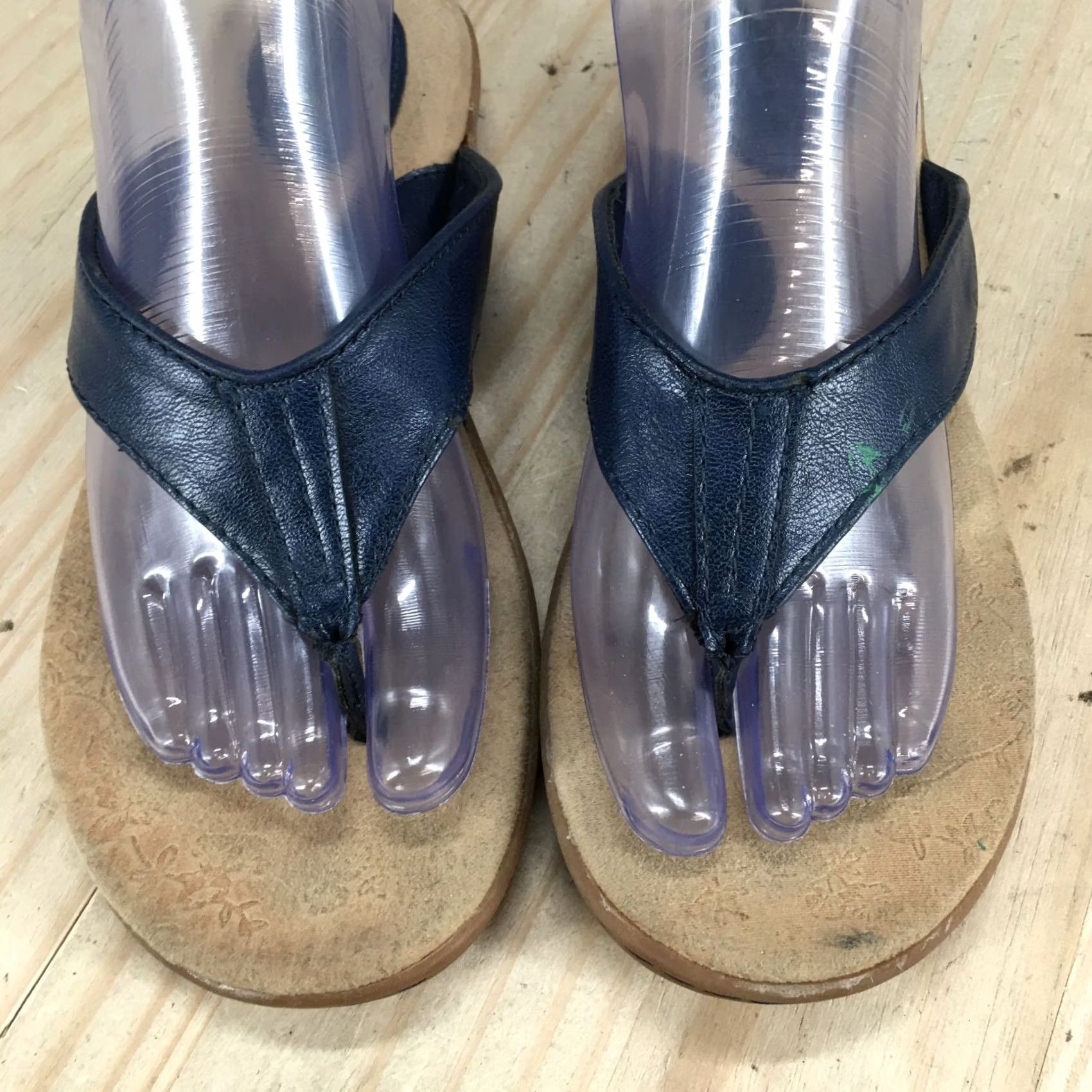 Born Born Concept Sandals Womens 8M Zita Slip On Thong Flats Blue Faux Leather Size US 8 / IT 38 - 7 Thumbnail
