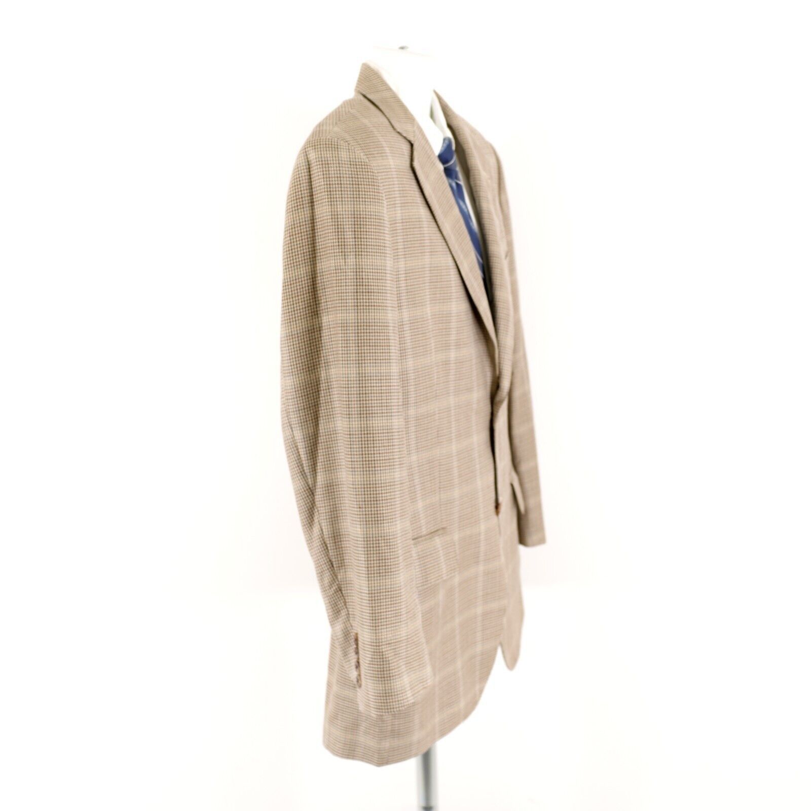 Joseph Abboud Joseph Abboud Classic Wool Silk Green Beige Blue Houndstooth Size 42R - 11 Thumbnail
