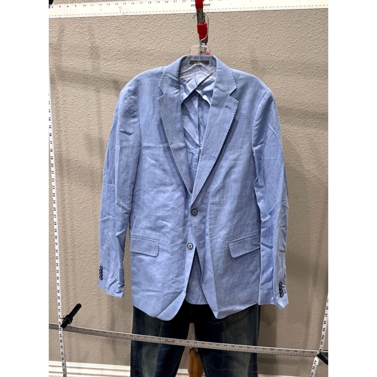 Vintage Arber Blue Linen Ctn Jacket Coat Sz 84 40 R Medium M Blazer Men XS? Size 40R - 2 Thumbnail