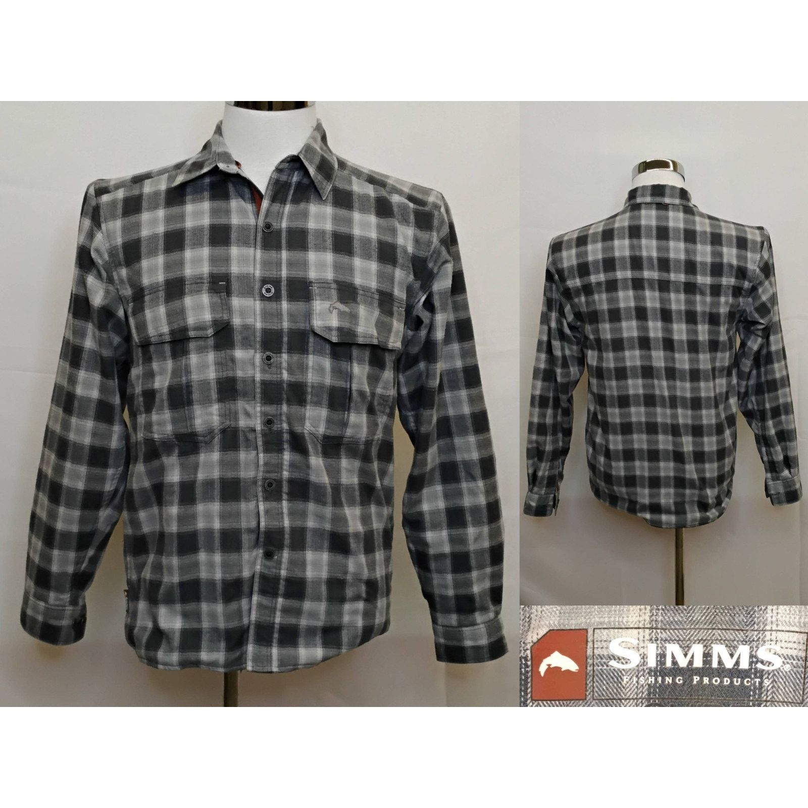 Simms Simms Coldweather Overshirt Men's S Gray Plaid Long Sleeve Size US S / EU 44-46 / 1 - 1 Thumbnail