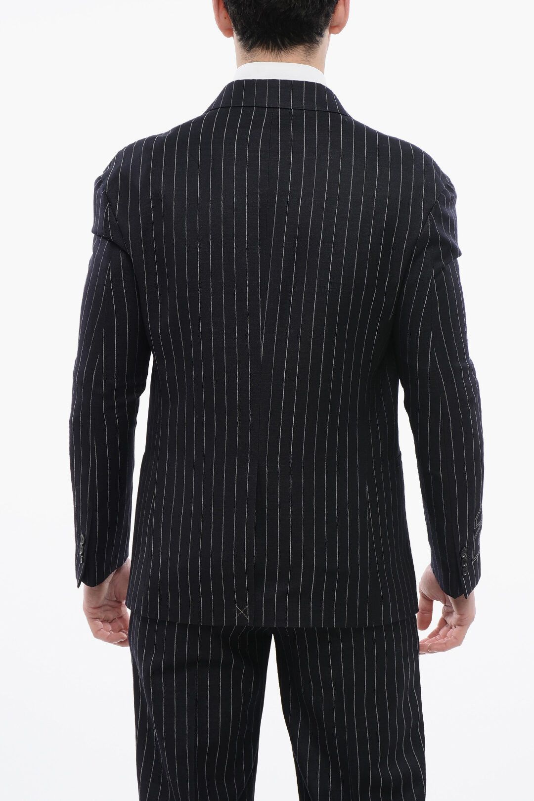 Off-White og1mm1025 Pinstriped 23 Blazer in Navy Blue Size US M / EU 48-50 / 2 - 2 Thumbnail