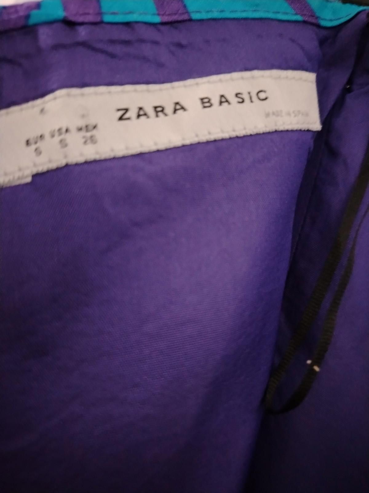 Zara Zara Basic Strapless Mini Dress Teal Purple Abstract Print Size S / US 4 / IT 40 - 7 Thumbnail