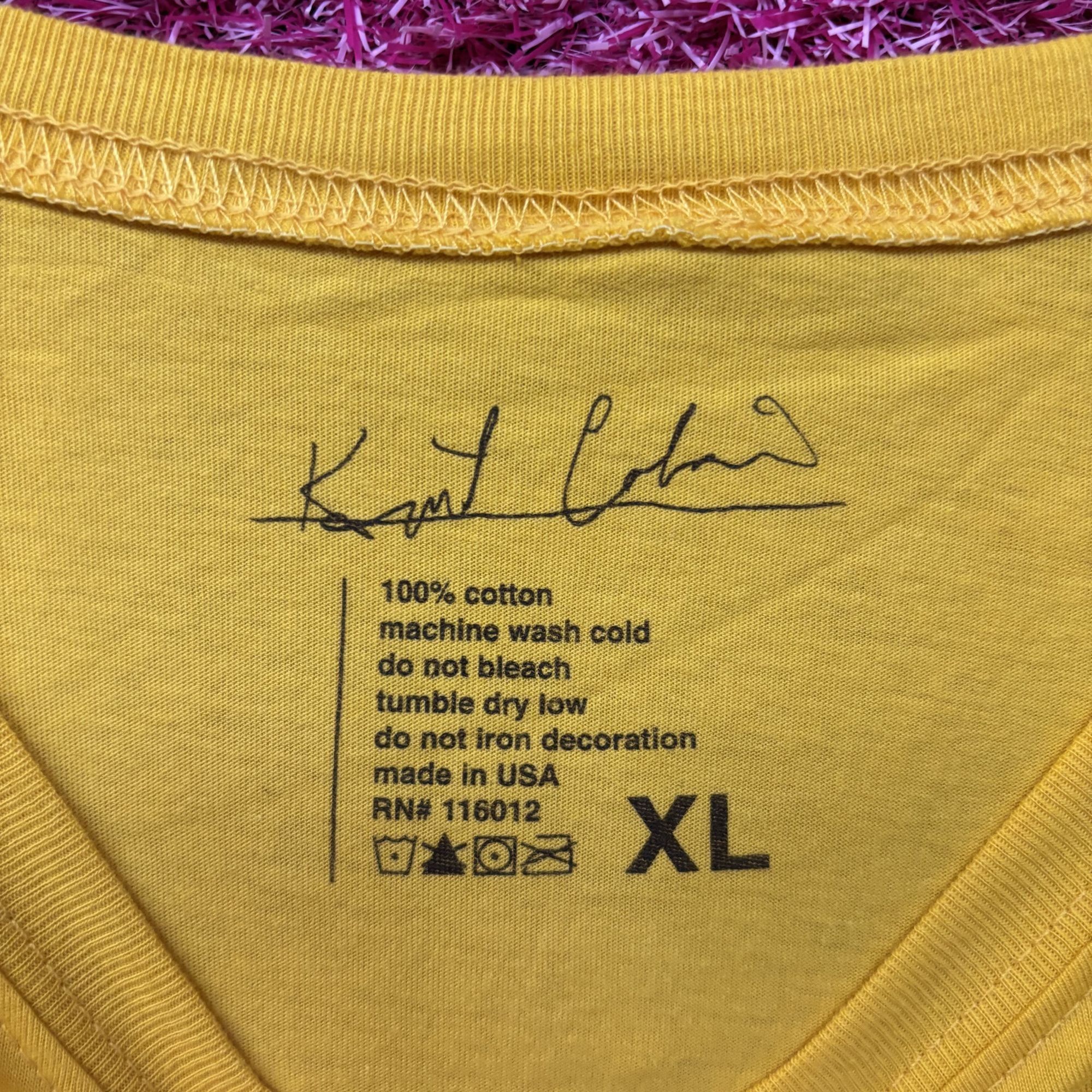 Nirvana Listen to Kurt Gobain Yellow Crop- top Shirt XL Size XL / US 12-14 / IT 48-50 - 4 Thumbnail