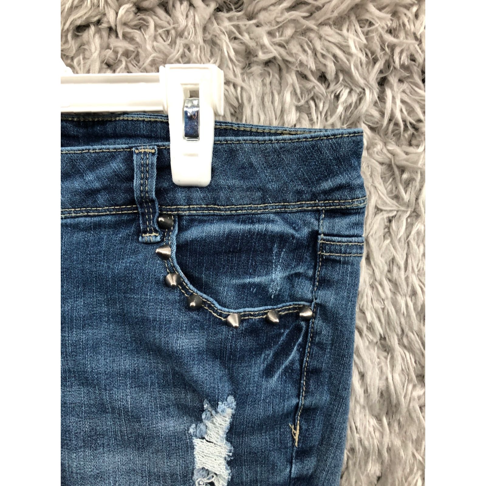 Vintage Celebrity Pink Jeans Juniors Size 13 Ankle Zip Mid Rise Dark Wash Blue Denim Womens Size 34" / US 12 / IT 48 - 6 Thumbnail