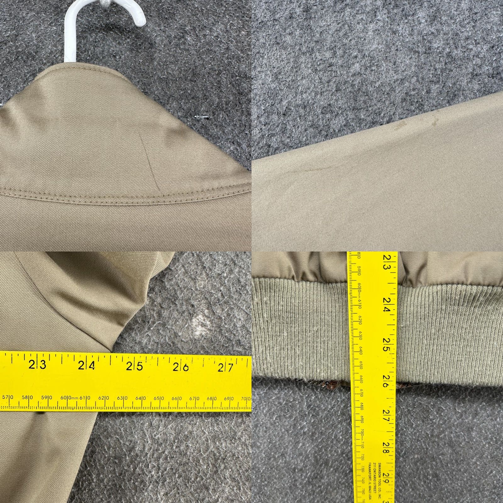 Ring Jacket VINTAGE Zero King Jacket Mens L 42 Beige Bomber Flannel Lined Button Talon 70s Size US XS / EU 42 / 0 - 10 Thumbnail