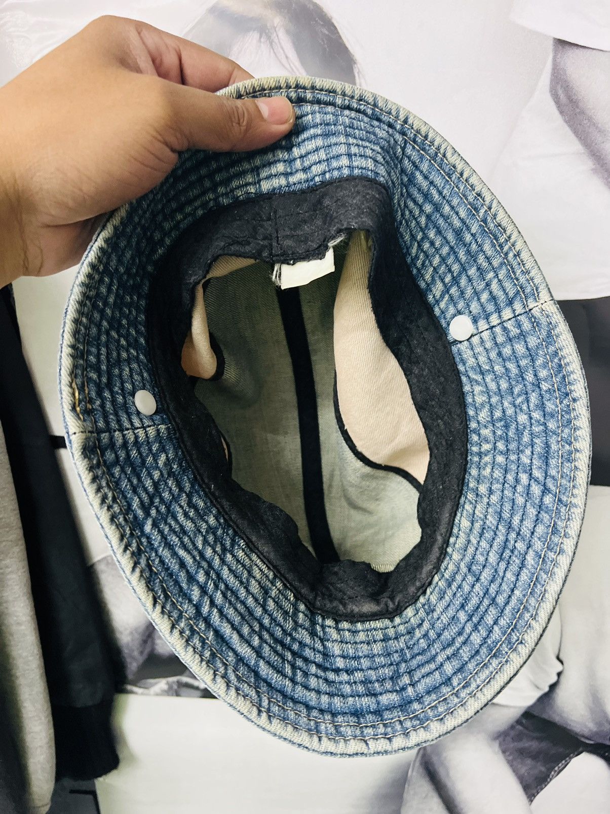 Japanese Brand Vintage Japanese Brand Bucket Hat Blue like Kapital Size ONE SIZE - 8 Thumbnail