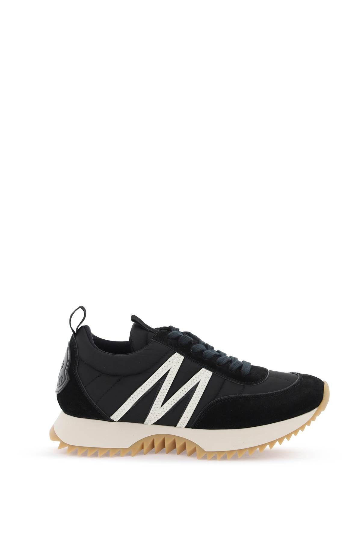 image of Moncler Pacey Sneakers In Nylon And Suede Leather in Charcoal, Women's (Size 9)