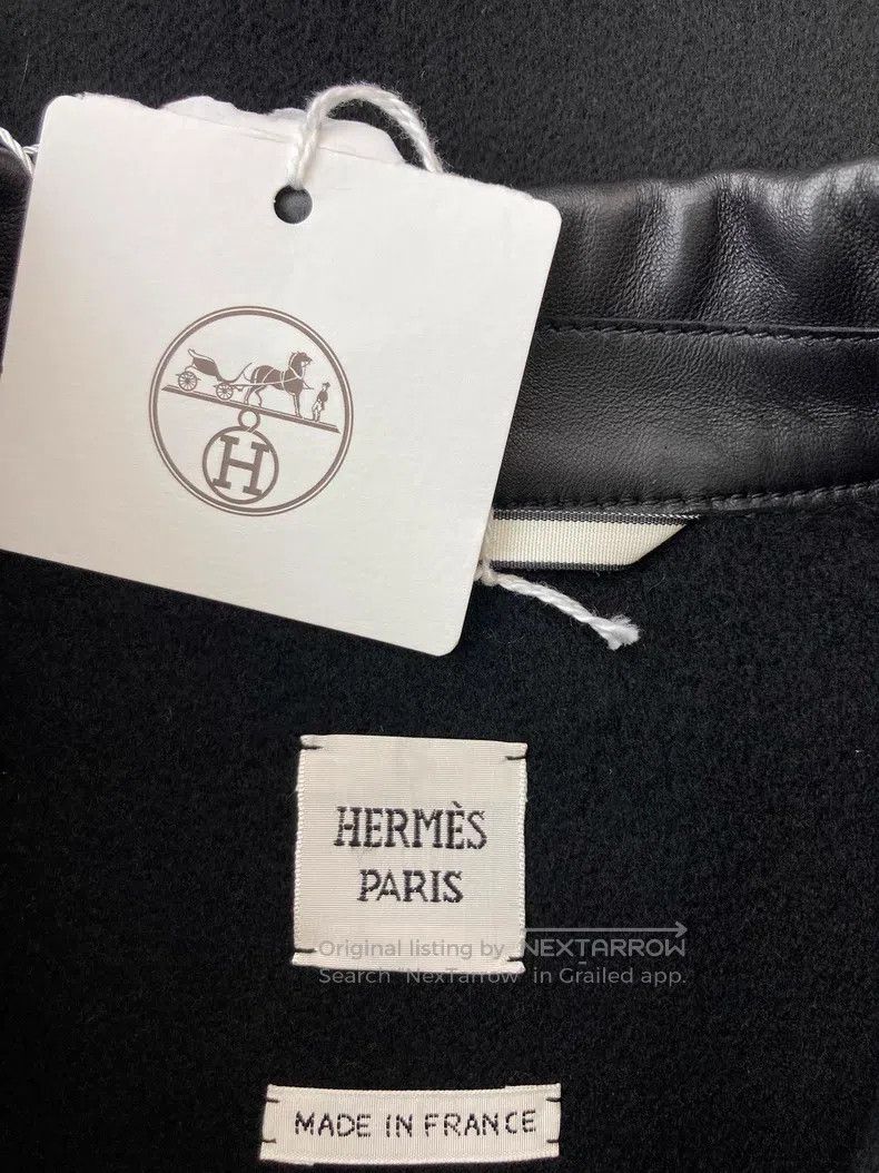 Hermes Hermes Black Cashmere and Leather Crop Jacket Size M / US 6-8 / IT 42-44 - 4 Thumbnail