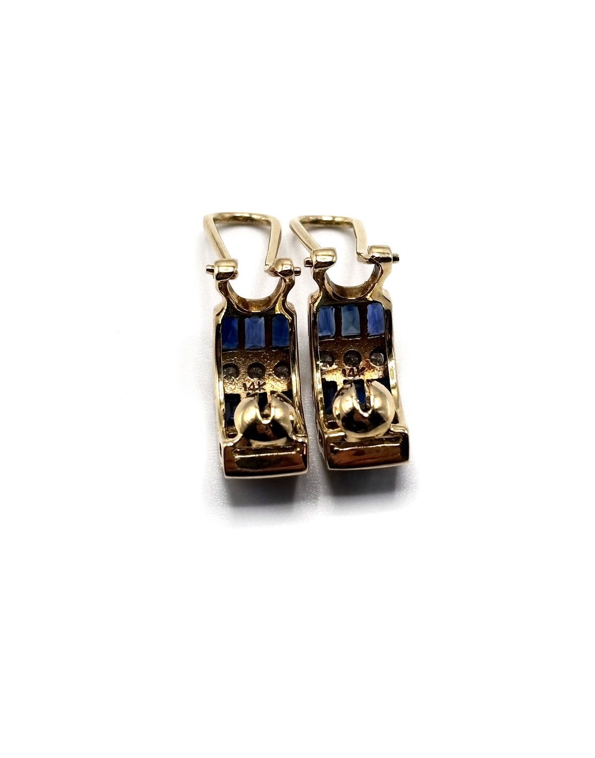 Other 14K Yellow Gold Sapphire Diamond Clip-On Earrings Size ONE SIZE - 8 Thumbnail