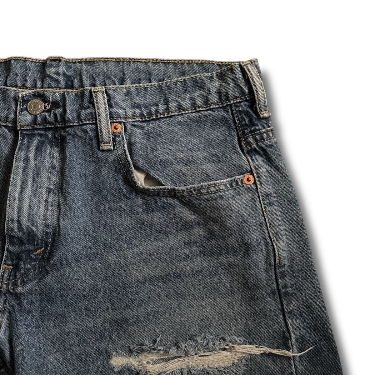 Levi's Levis 569 Jeans Mens 32x32 Blue Straight Distressed Denim Size US 32 / EU 48 - 4 Thumbnail