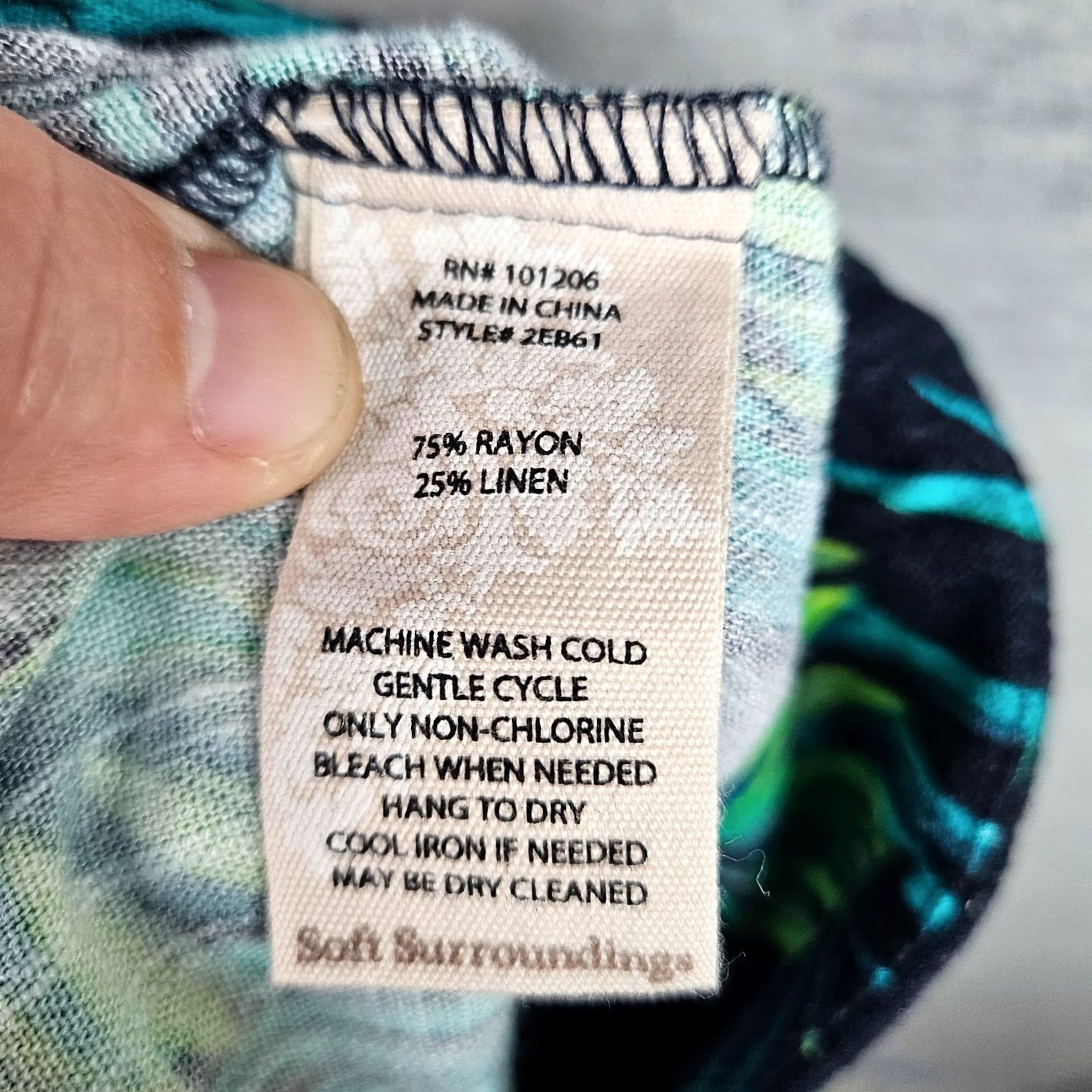 Soft Surroundings Soft Surroundings Pants Women Adult Regular Size M Green Floral Linen Rayon Front Flat Button New Size 32" / US 10 / IT 46 - 6 Thumbnail