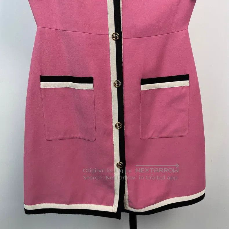 Gucci Gucci Pink V-neck dress Size M / US 6-8 / IT 42-44 - 4 Thumbnail