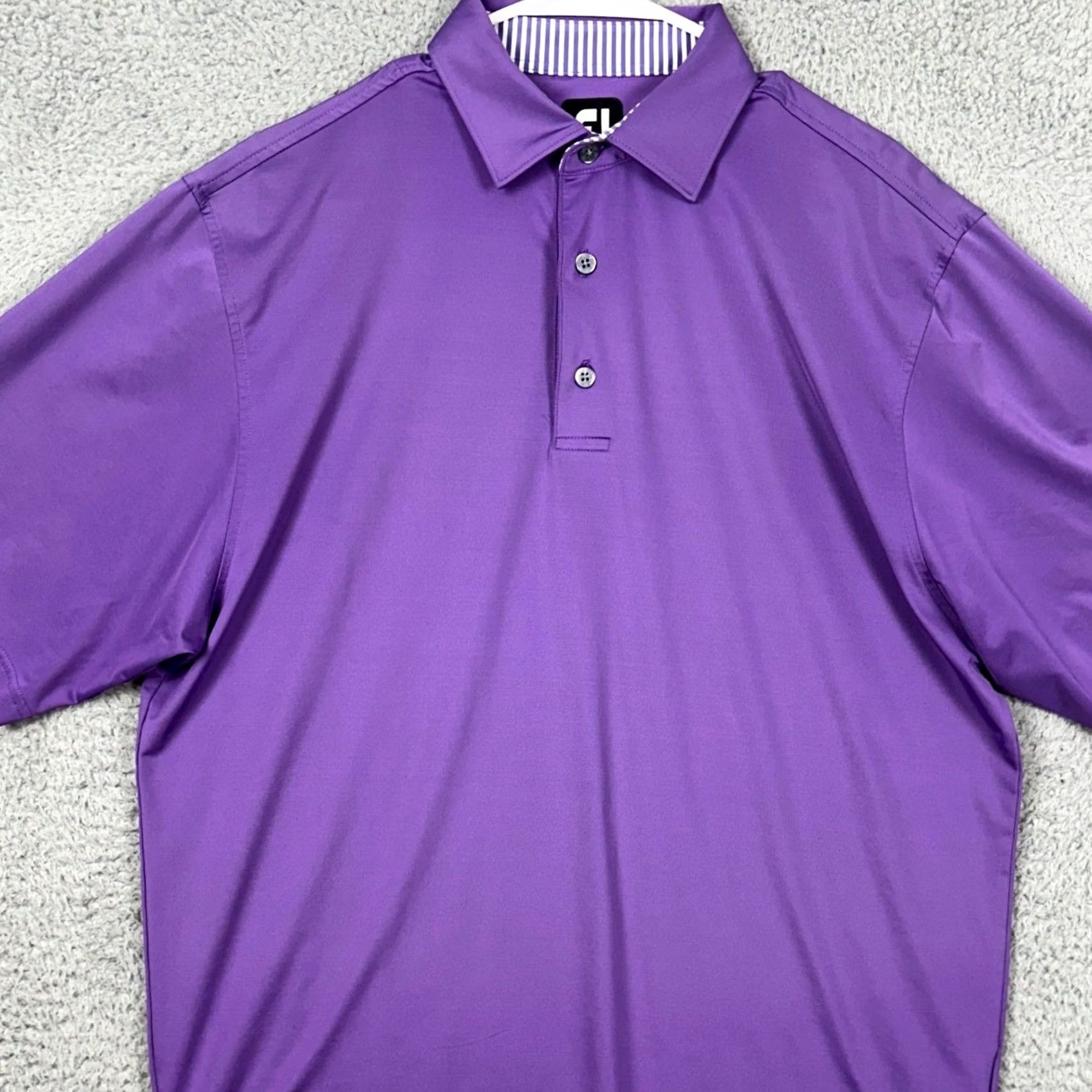 Footjoy FootJoy Golf Polo Shirt Shirt Men M Purple Short Sleeve Stretch Breathable Casual EUC Size US M / EU 48-50 / 2 - 2 Thumbnail