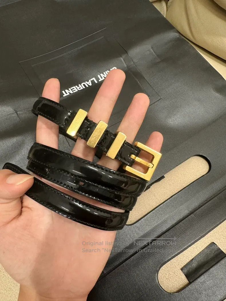 Saint Laurent Paris Saint Laurent Paris size 90 Golden Triple Buckle Belt Size ONE SIZE - 1 Thumbnail