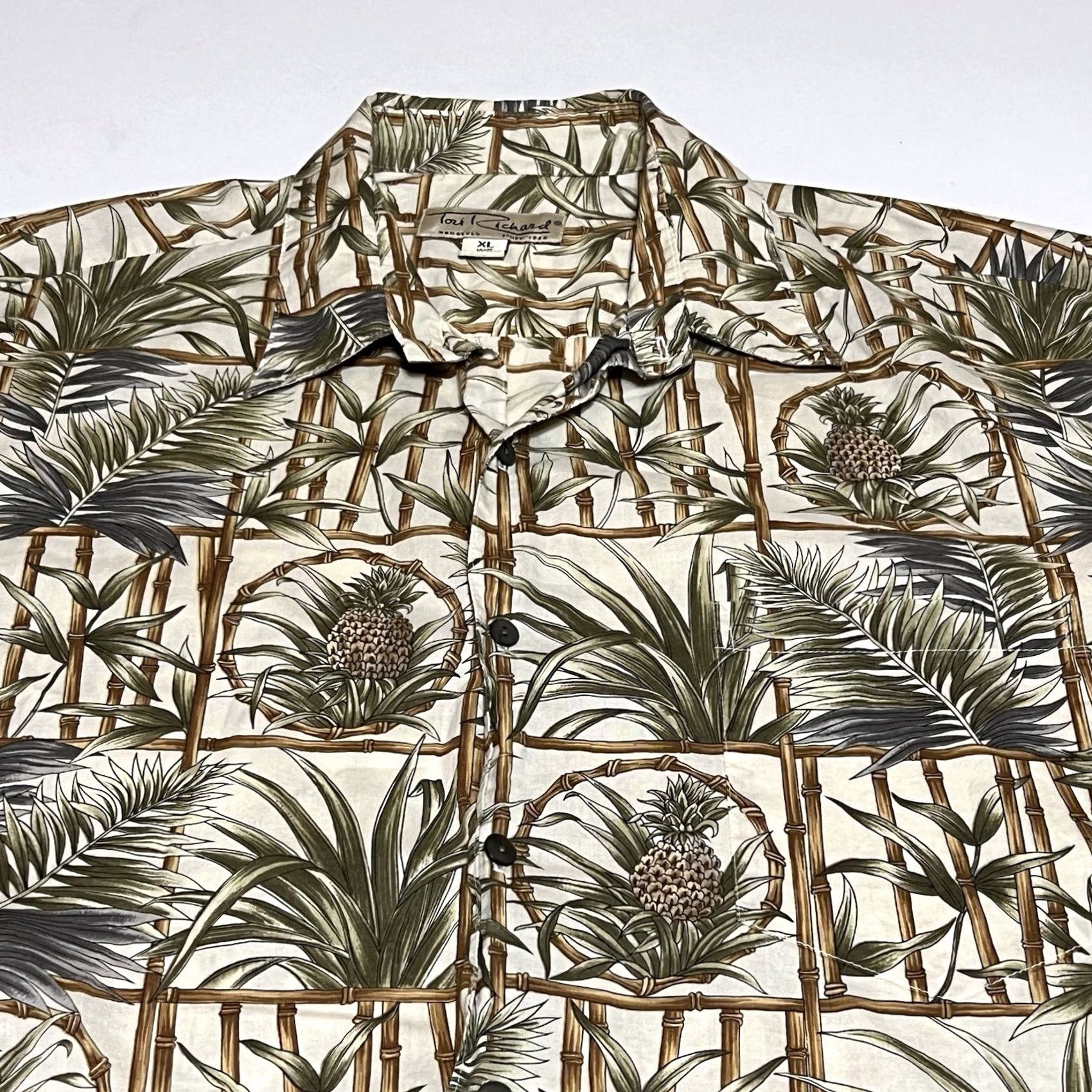 Tori Richard Tori Richard Hawaiian Shirt Mens XL Button-Up Camp Cotton Floral Pineapple Aloha Size US XL / EU 56 / 4 - 2 Thumbnail