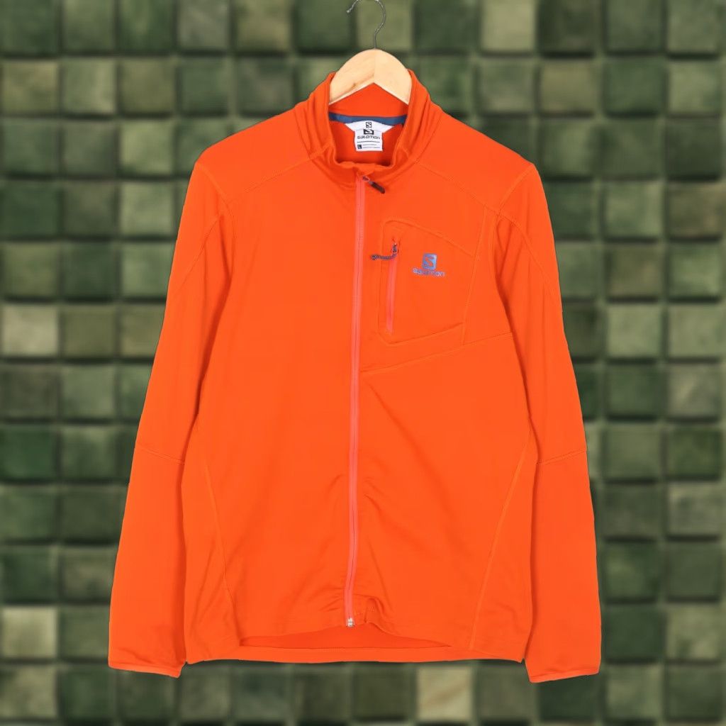 Salomon Salomon Acti Therm Fleece Sweatshirt Men L Orange Logo Zip Full Zip Sweatshirt Mens Regular Size L Size US L / EU 52-54 / 3 - 1 Thumbnail