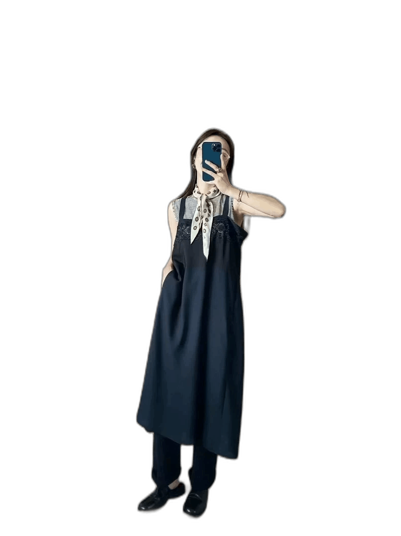 Maison Margiela Black Lace Panel Long Dress by Maison Margiela-2506 Size M / US 6-8 / IT 42-44 - 1 Thumbnail
