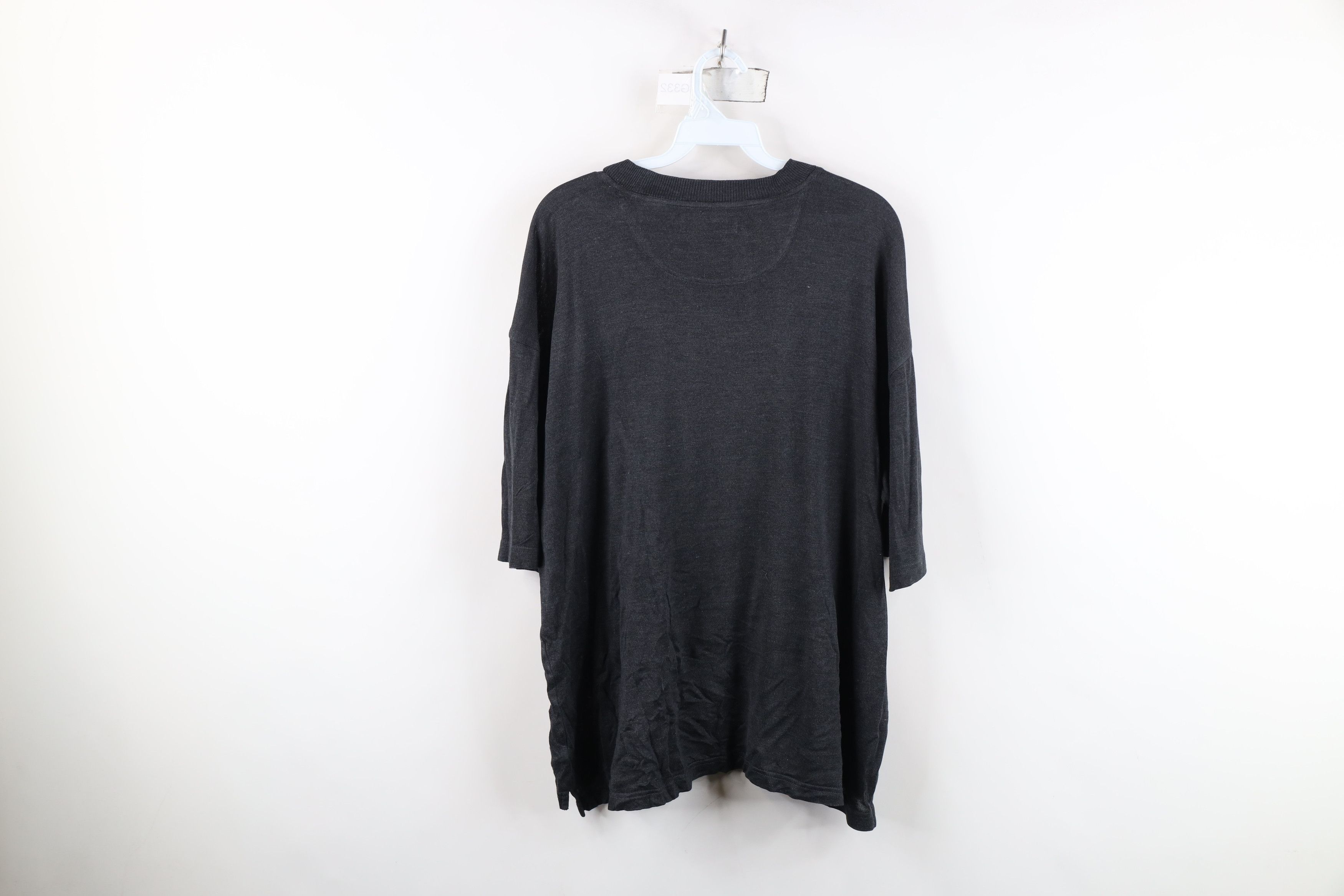Vintage Vintage 90s Streetwear Blank Boxy Fit Silk Knit T-Shirt Gray Size L / US 10 / IT 46 - 14 Thumbnail