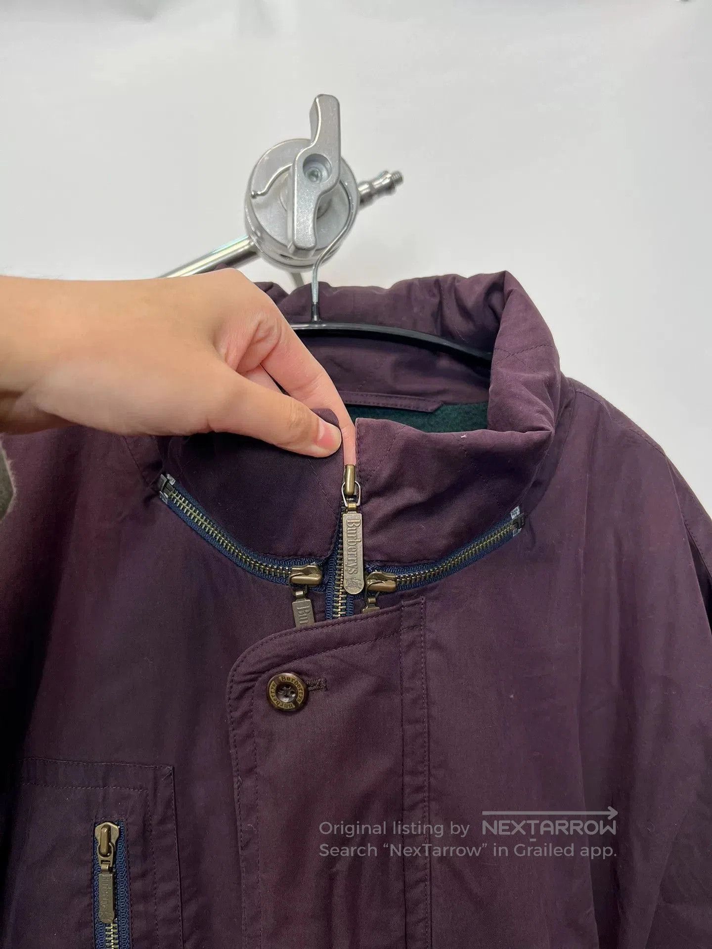 Burberry Burberry Purple Wool Lined Cotton Coat. Size XL / US 12-14 / IT 48-50 - 4 Thumbnail