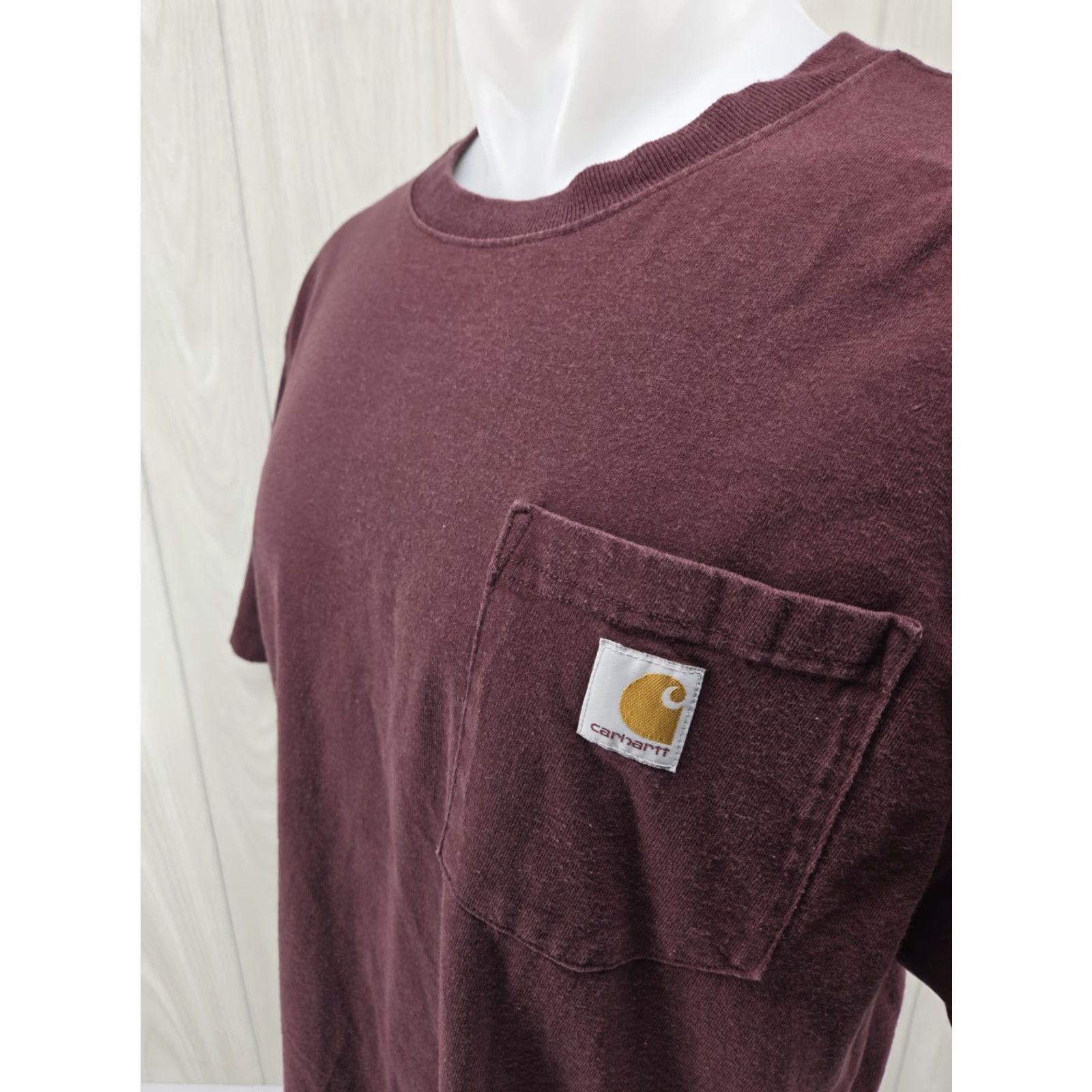 Carhartt Carhartt Classic Logo Pocket T Shirt Mens Adult Large LT Maroon Red Logo Short Sleeve Crew Neck Pants? Size US L / EU 52-54 / 3 - 5 Thumbnail