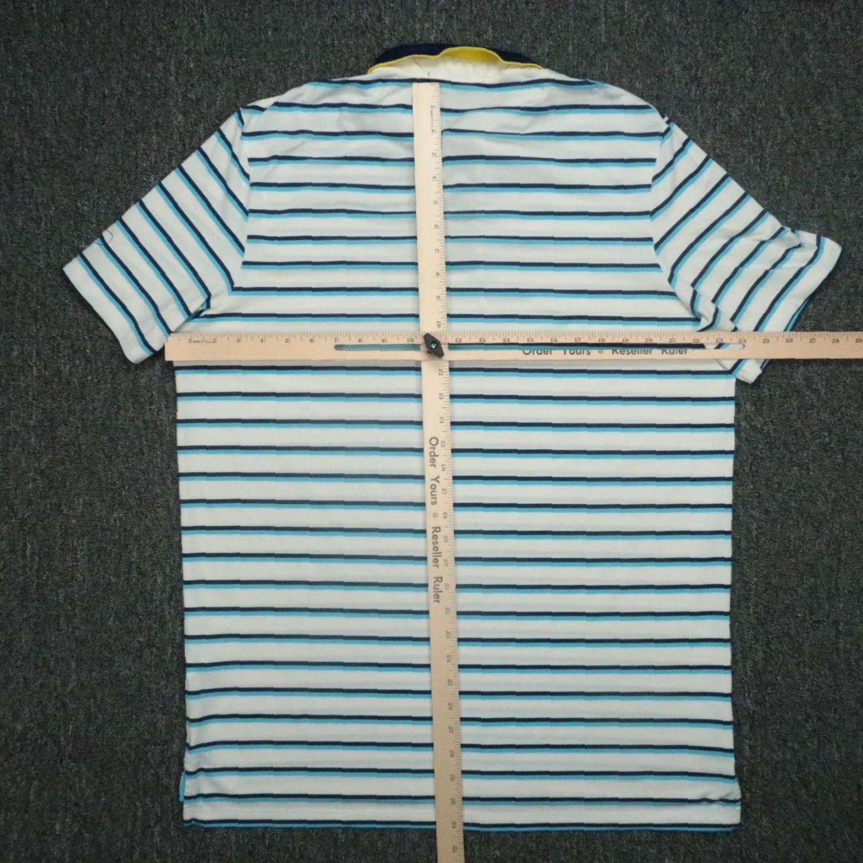 Vintage VINTAGE Greyson Polo Shirt Mens Large White Blue Striped Performance Golf Casual Size US L / EU 52-54 / 3 - 5 Thumbnail