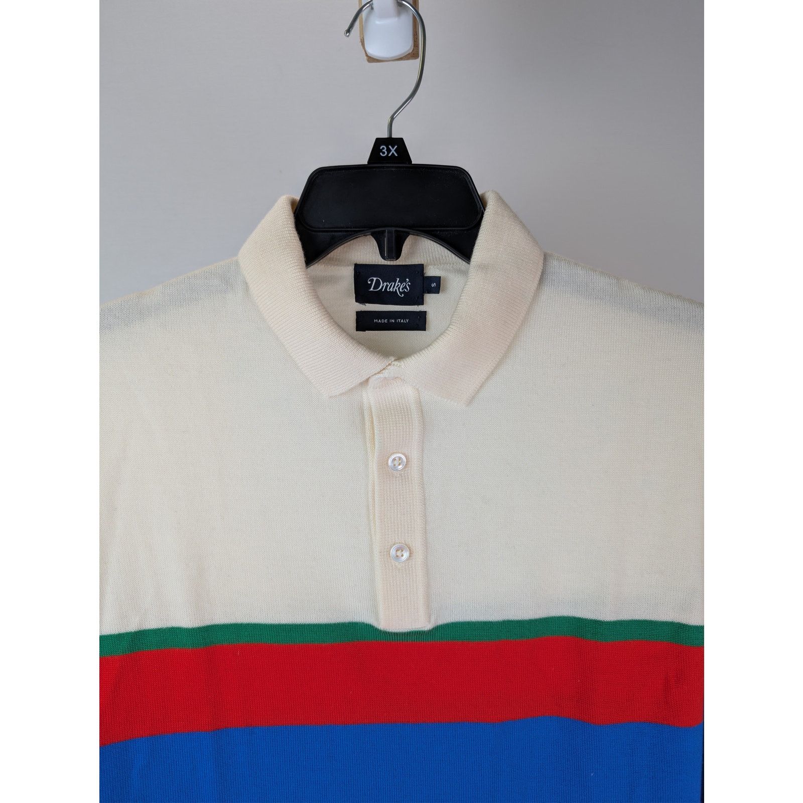 Drake's o1rshd1 CC20 stripe extrafine merino wool rugby polo sweater Size US S / EU 44-46 / 1 - 7 Thumbnail