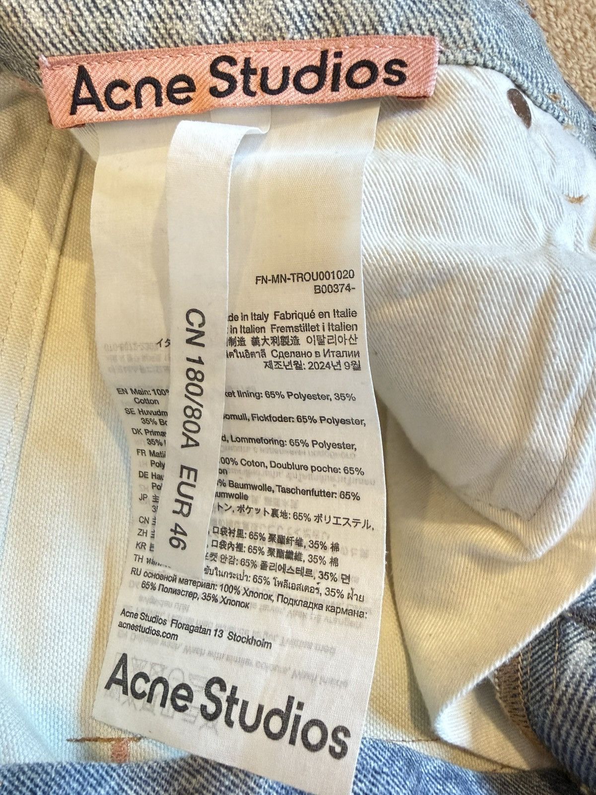 Acne Studios Acne Studios Printed Denim Size US 31 - 14 Thumbnail