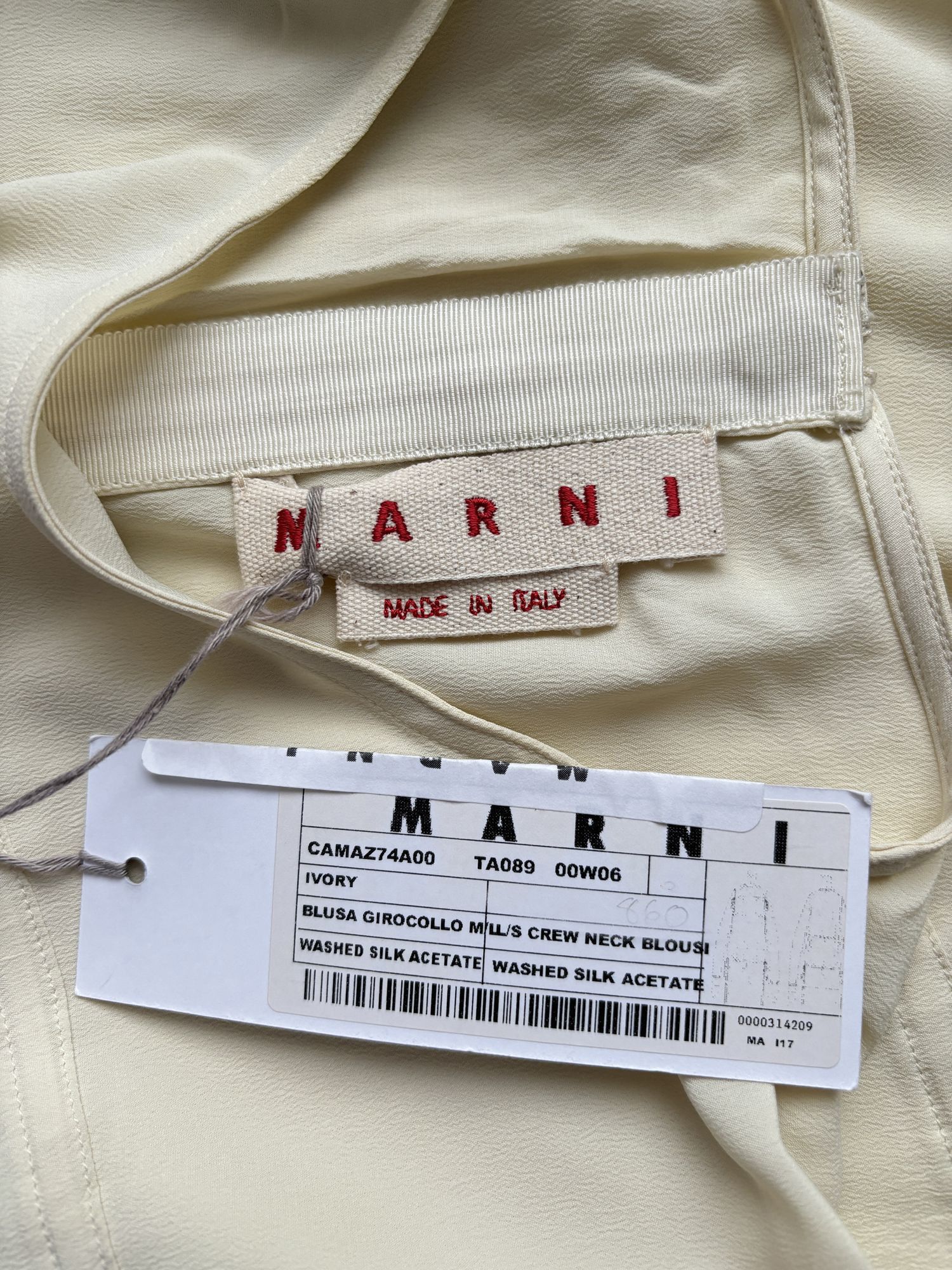 Marni ⚡️QUICK SALE⚡️Marni Ivory Silk Long Sleeve Blouse Top Size XL / US 12-14 / IT 48-50 - 3 Thumbnail