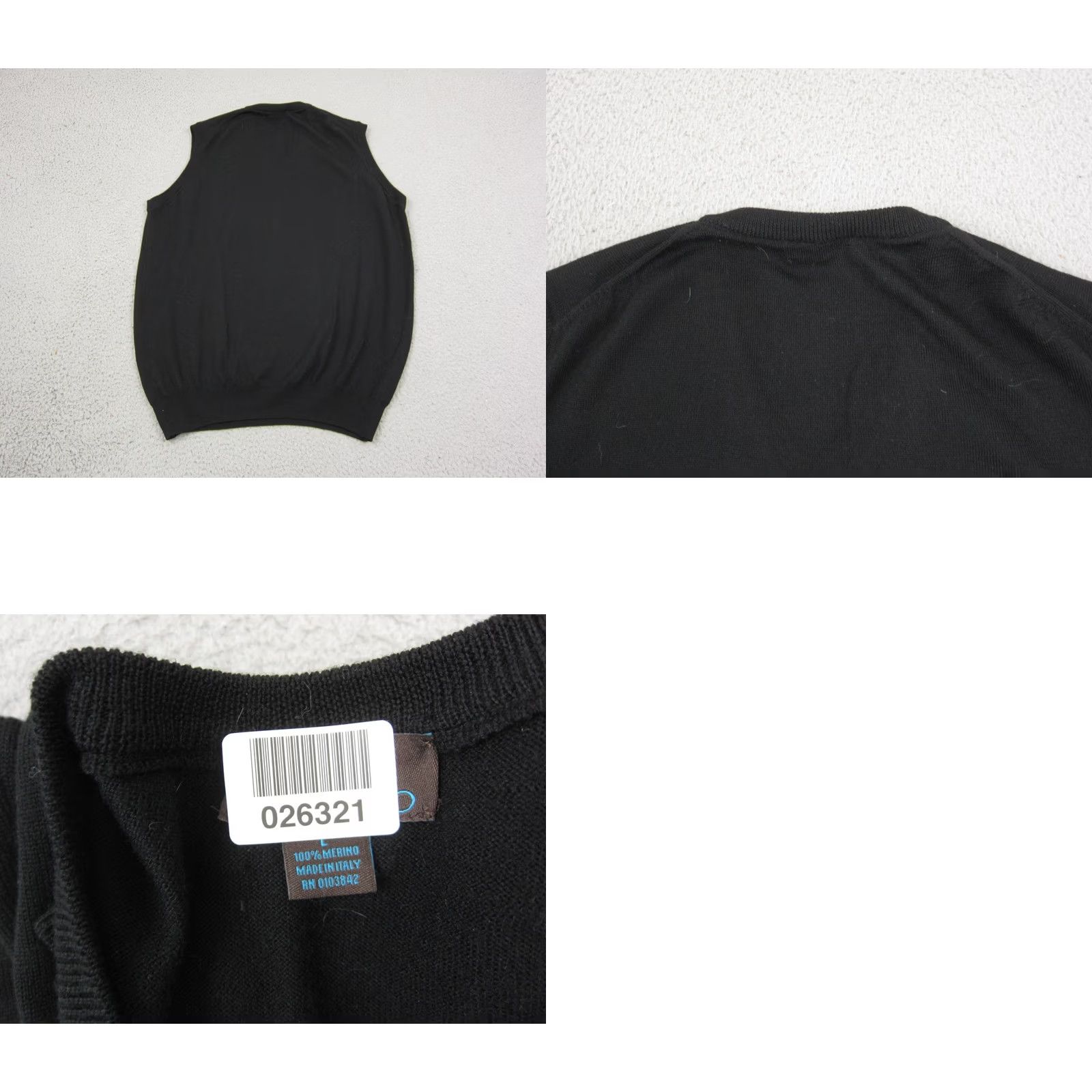 Vintage Toscano Sweater Vest Mens L Black 100% Merino Wool V-Neck Knit Golf Knitwear Vest Size US L / EU 52-54 / 3 - 8 Thumbnail