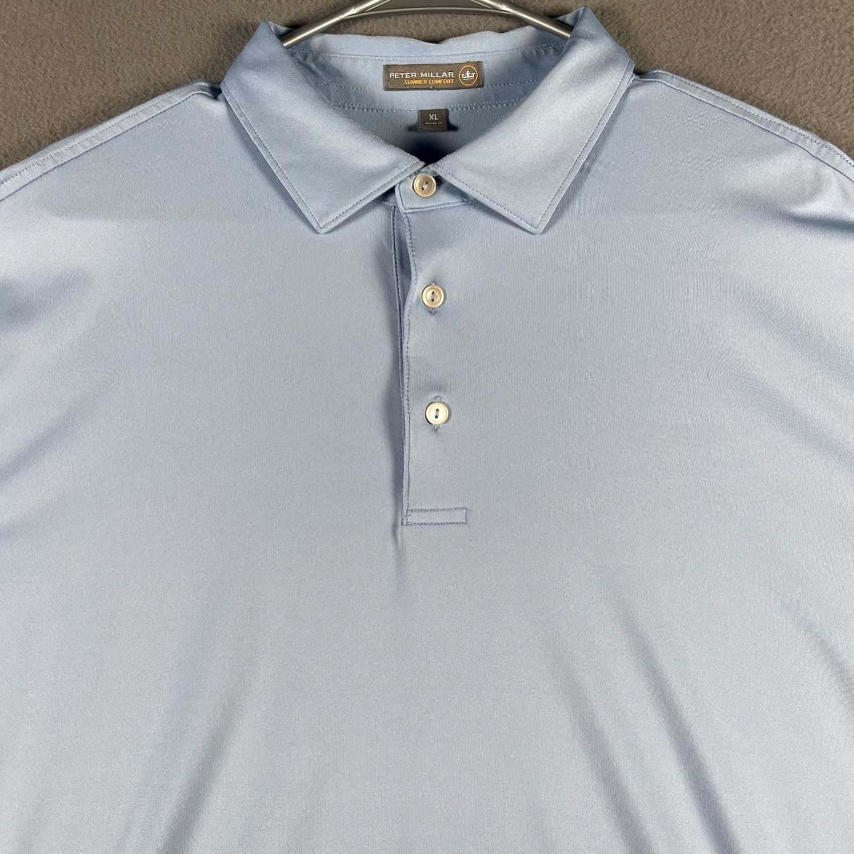 Peter Millar Peter Millar Summer Comfort Polo Shirt XL Blue Champions Run Cottonwood Logo Embroidered Short Sleeve Polo Men Regular Fit Sports Golf Shirt Size US XL / EU 56 / 4 - 2 Thumbnail