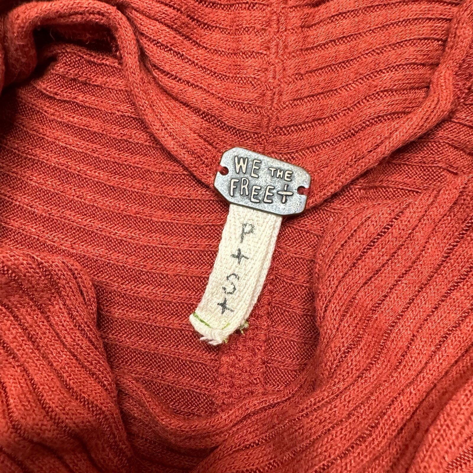 Free People WE THE FREE People Lover Rib Orange Split Mock Top Small Size S / US 4 / IT 40 - 6 Thumbnail