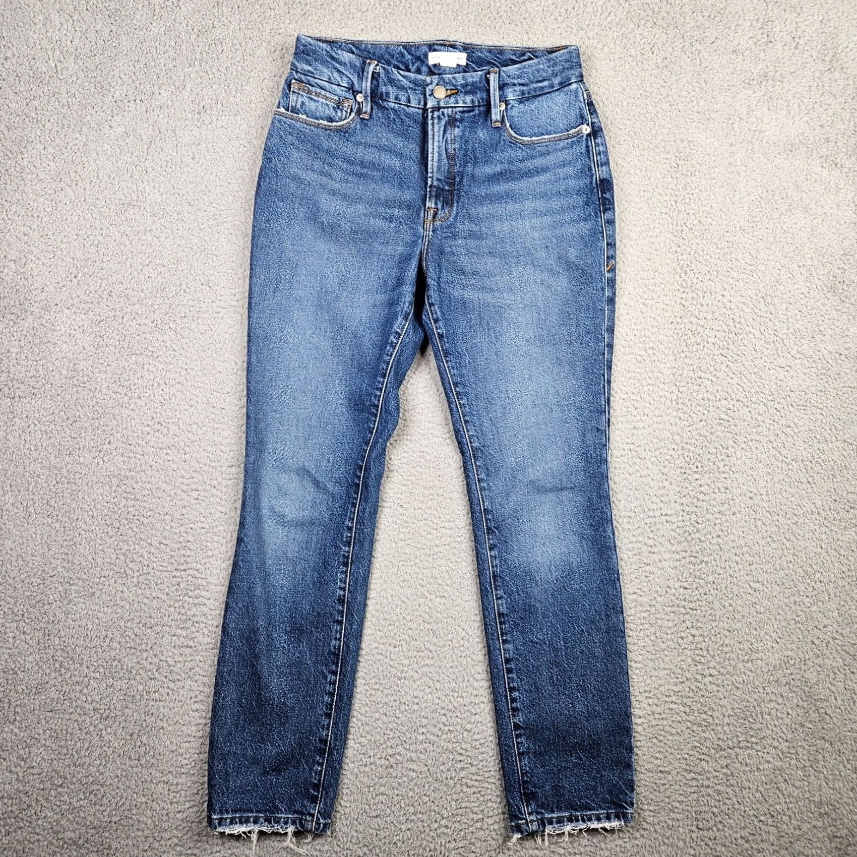 Good American Good American Jeans Women’s Classic Blue Cotton Denim 0/25 Pockets Casual Vintage No Size 25" / US 0 / IT 36 - 2 Thumbnail