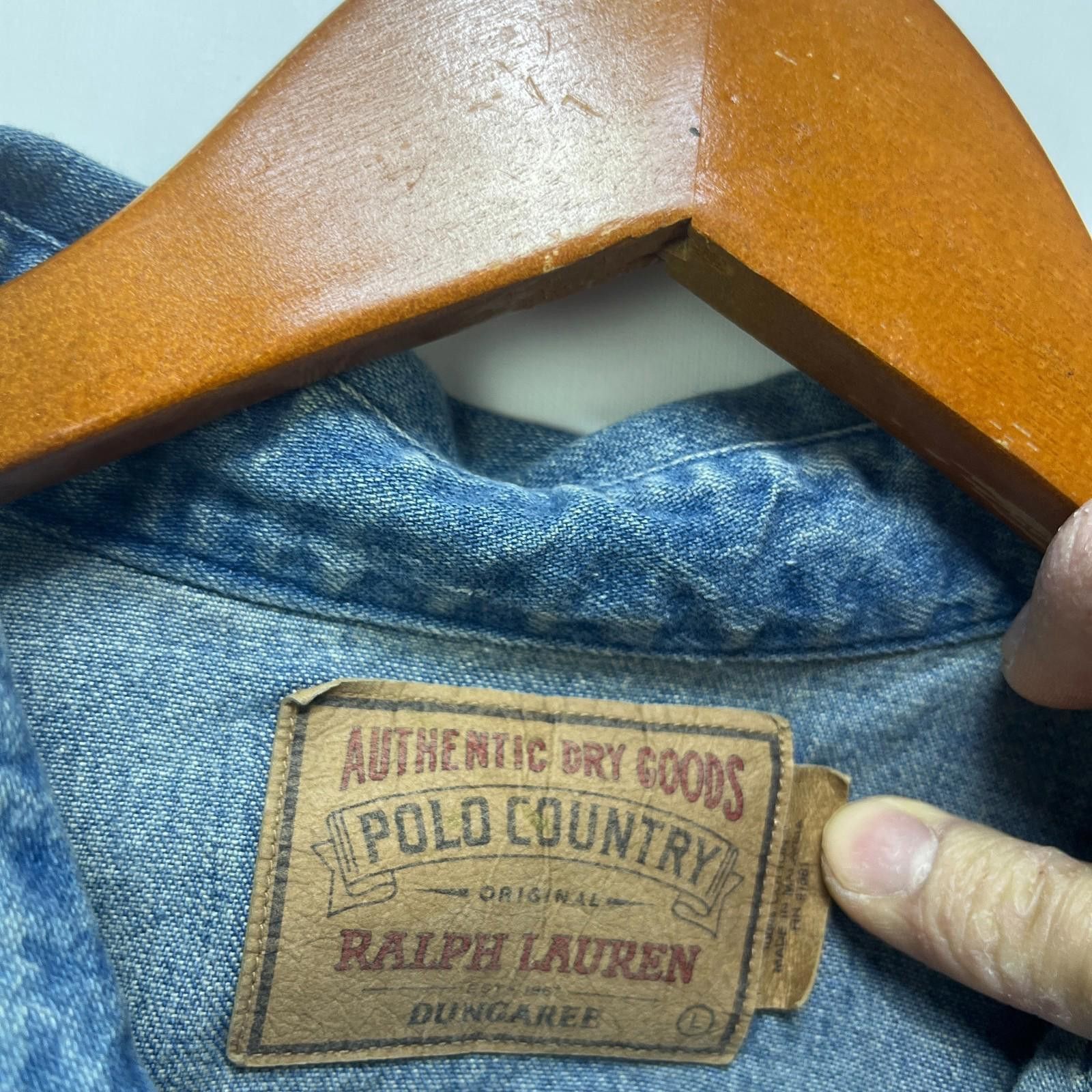 Polo Ralph Lauren Vintage Polo Ralph Lauren Country Denim Snap Button Up Shirt Size US L / EU 52-54 / 3 - 7 Thumbnail