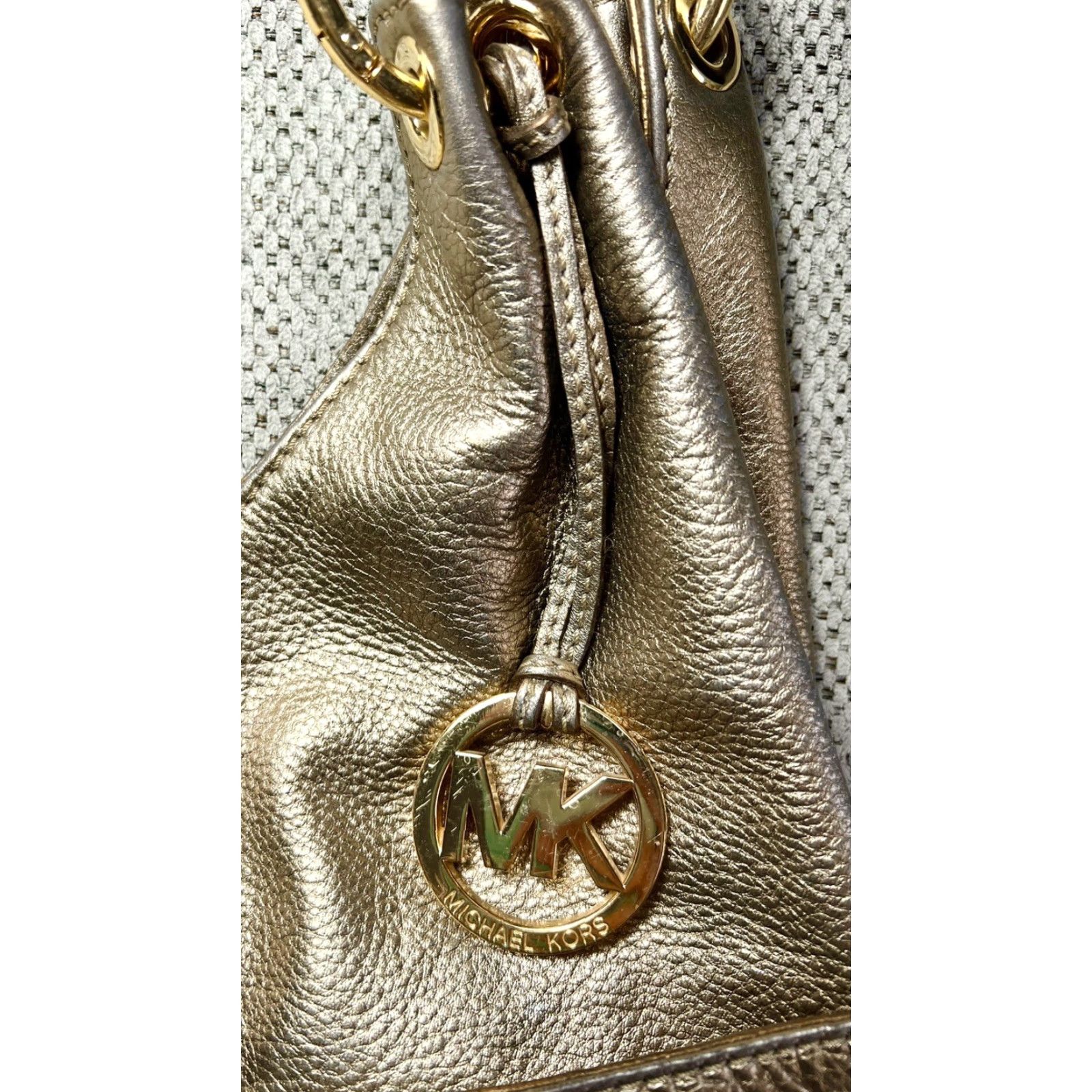 Michael Kors MICHAEL KORS Layton Gold Leather Bag Purse Hobo Women's Size ONE SIZE - 5 Thumbnail