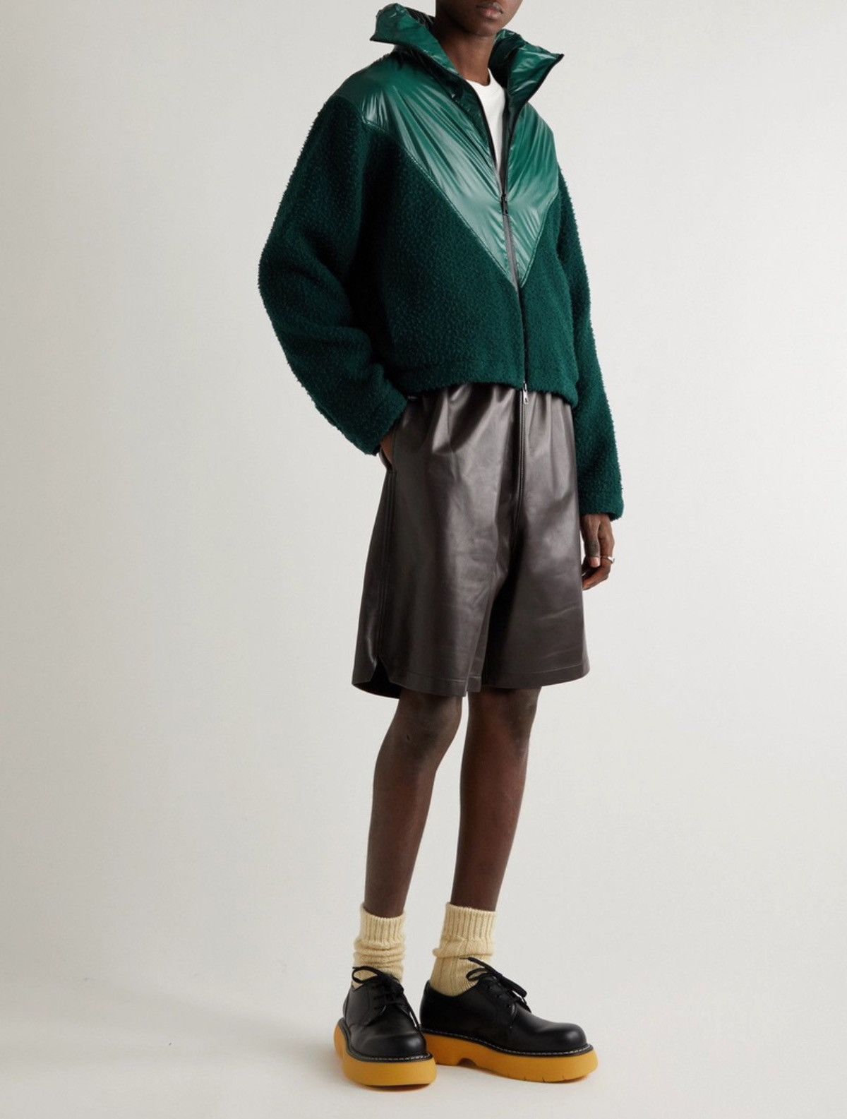 Bottega Veneta Bottega Veneta Hooded Panelled Fleece and Shell Jacket sz M Size US M / EU 48-50 / 2 - 9 Thumbnail