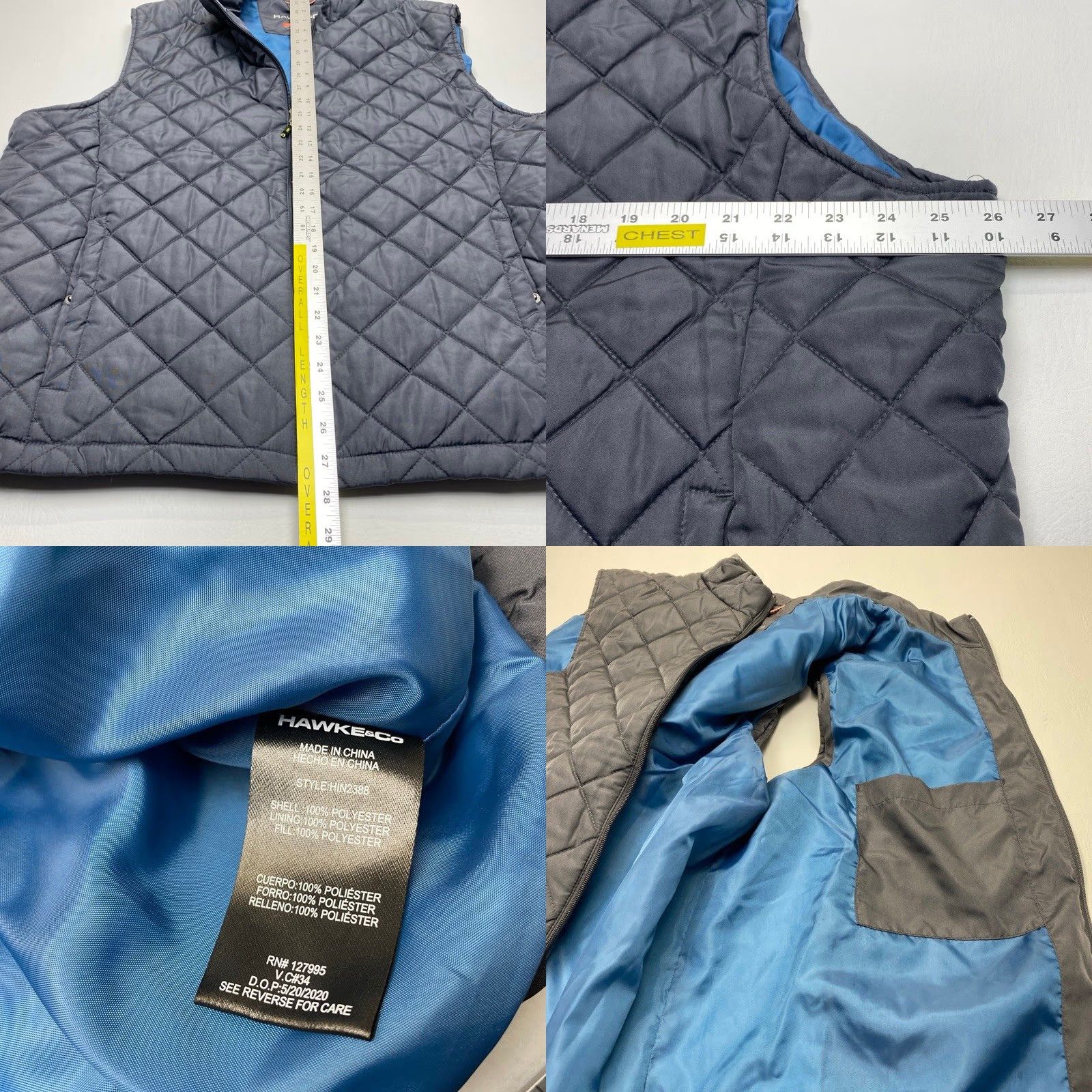 Vintage Hawk and Co Sport Performance Puffer Vest Mens 2XL Blue Insulated Inside Pocket Size US XXL / EU 58 / 5 - 8 Thumbnail